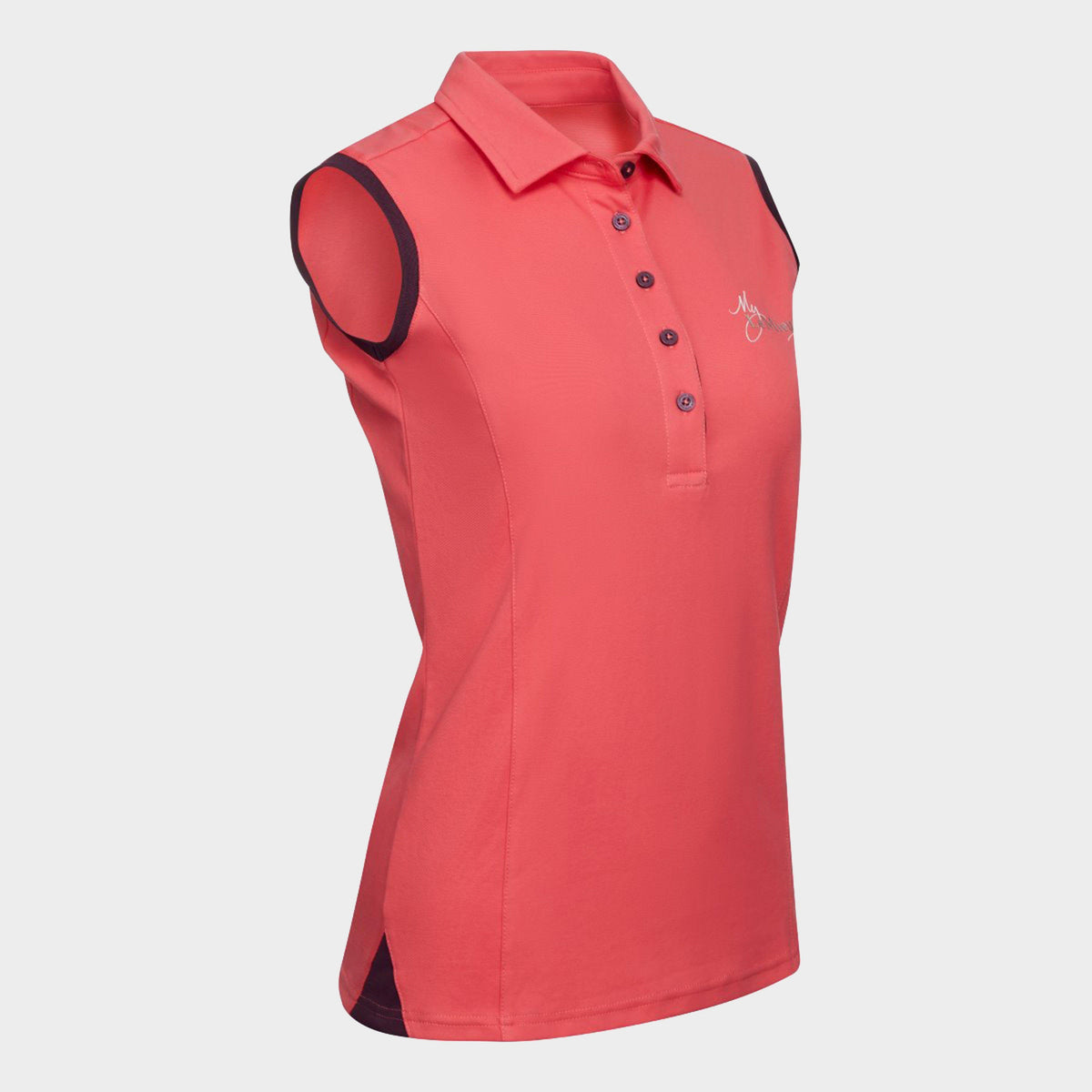Womens Sleeveless Polo Papaya