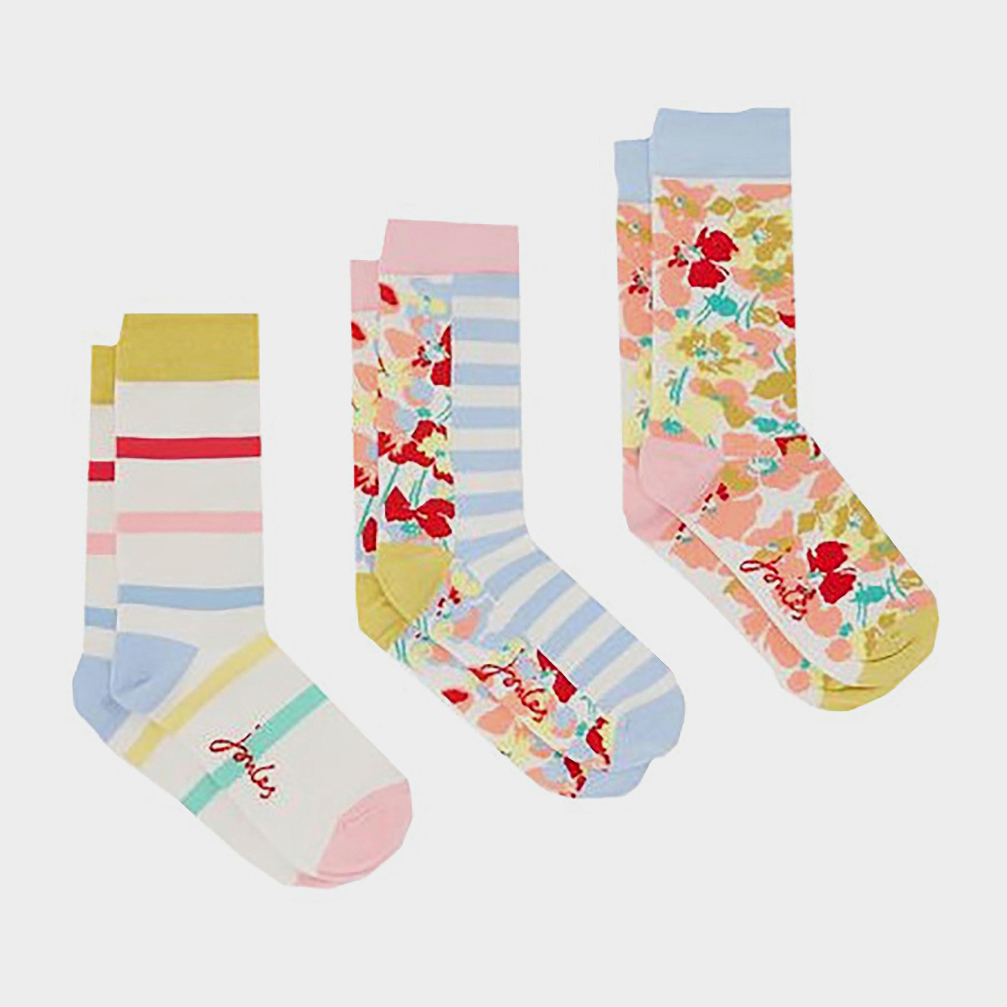 Womens Everyday 3 Pack Socks Cream Leopard