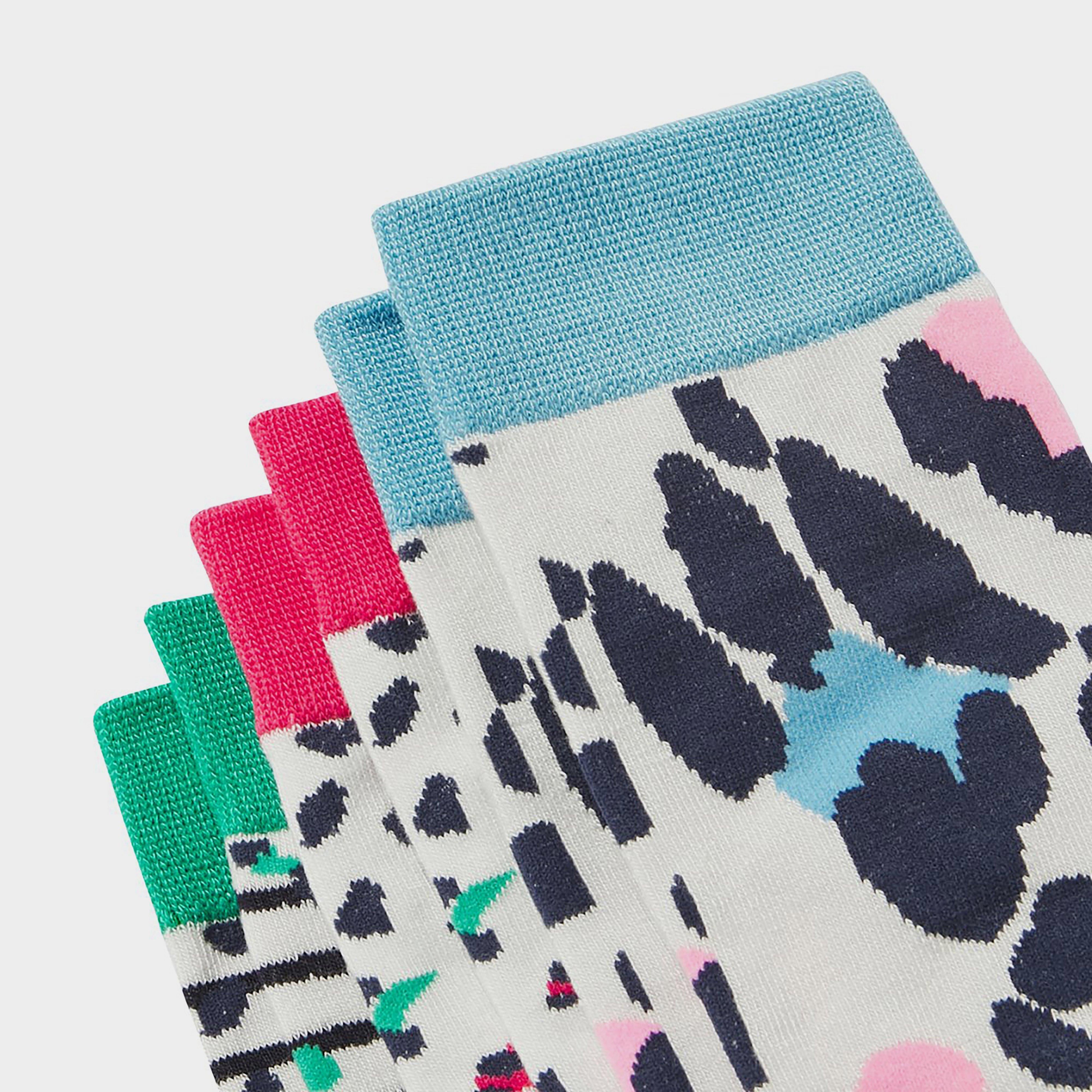 Womens Everyday 3 Pack Socks Cream Leopard