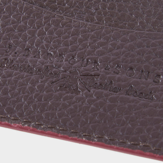 Grain Leather Card Holder Dark Brown