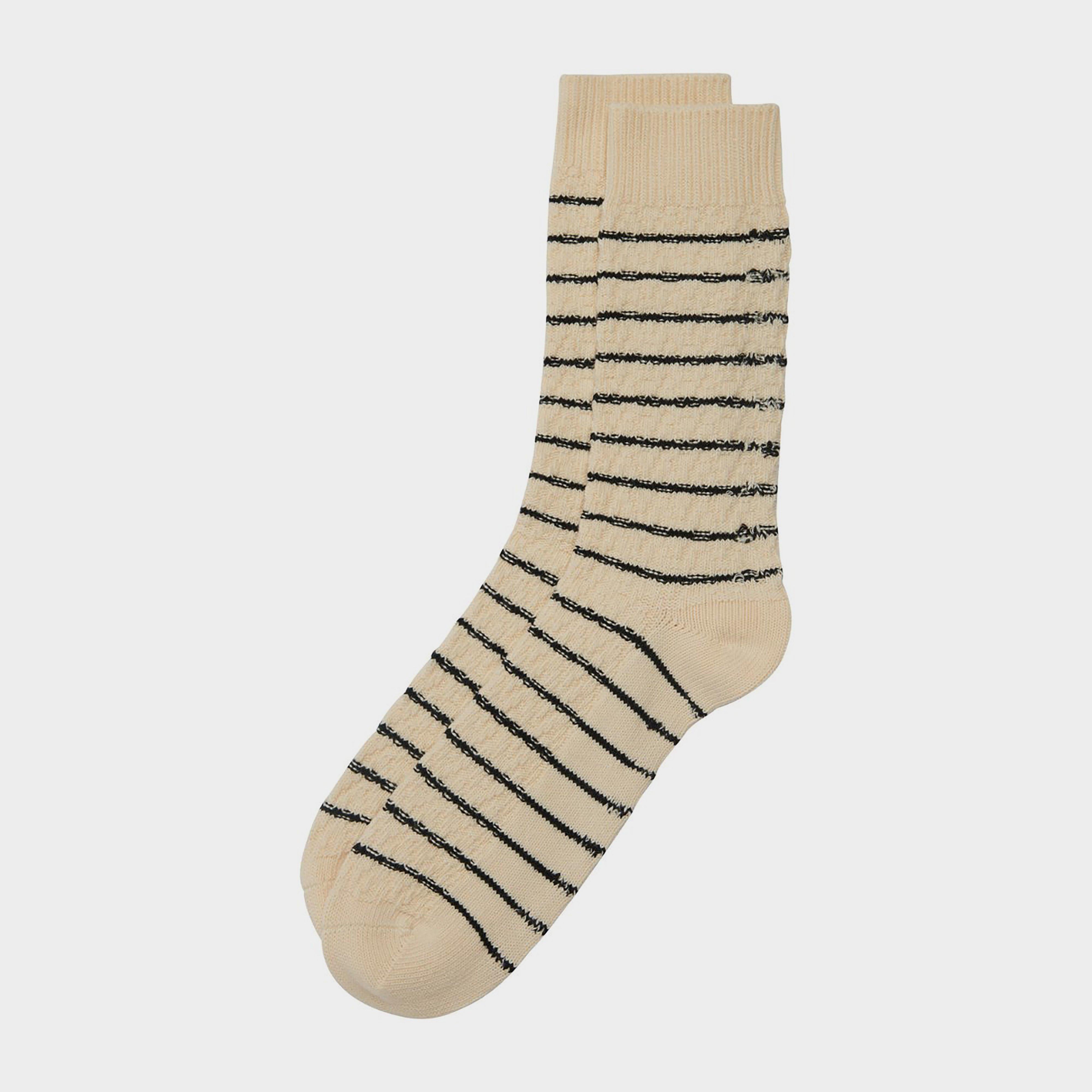 Texture Stripe Socks Ecru