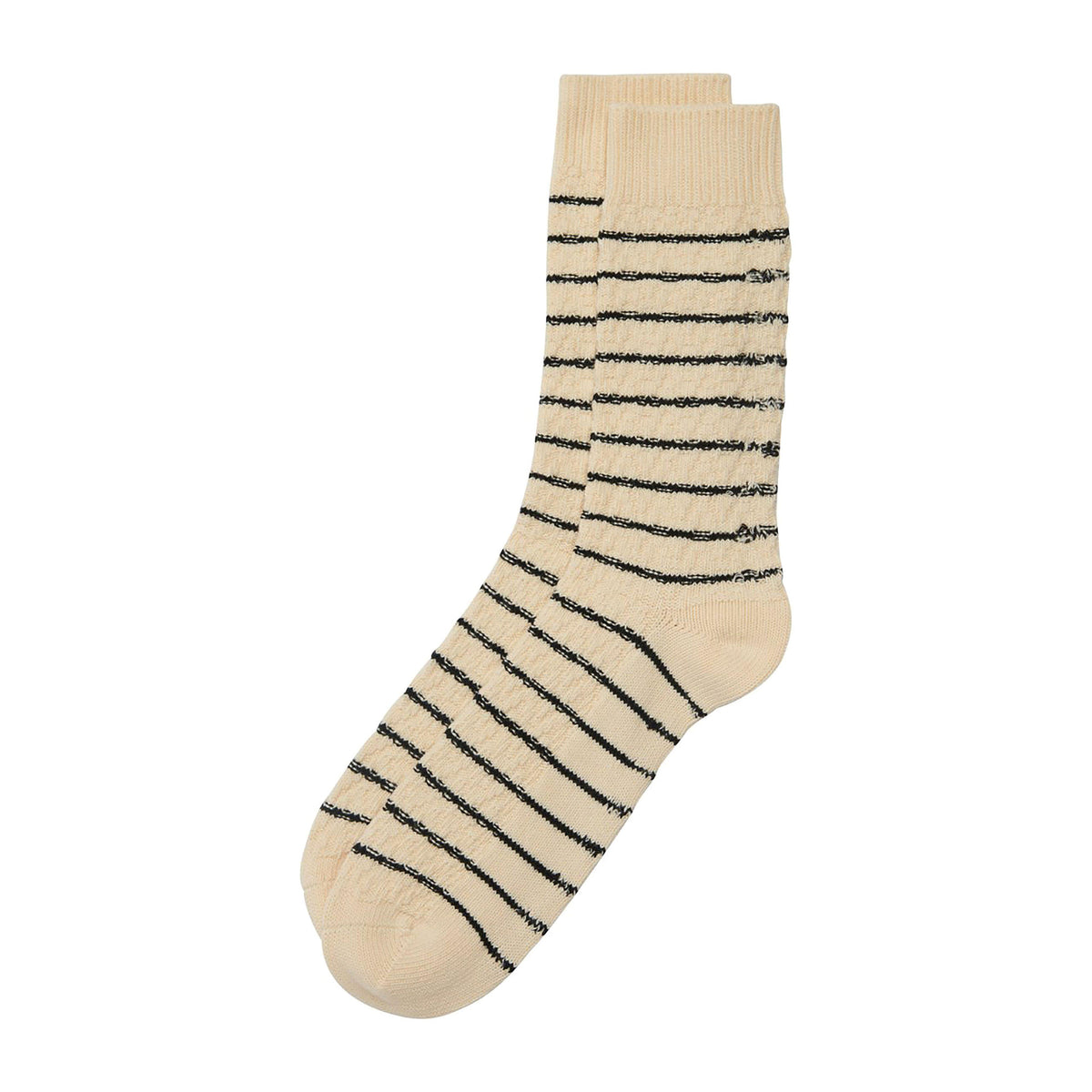 Texture Stripe Socks Ecru