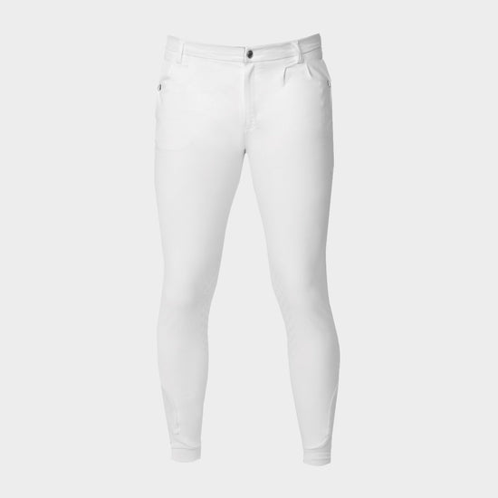 Mens Elite Classic Pleated Breeches White