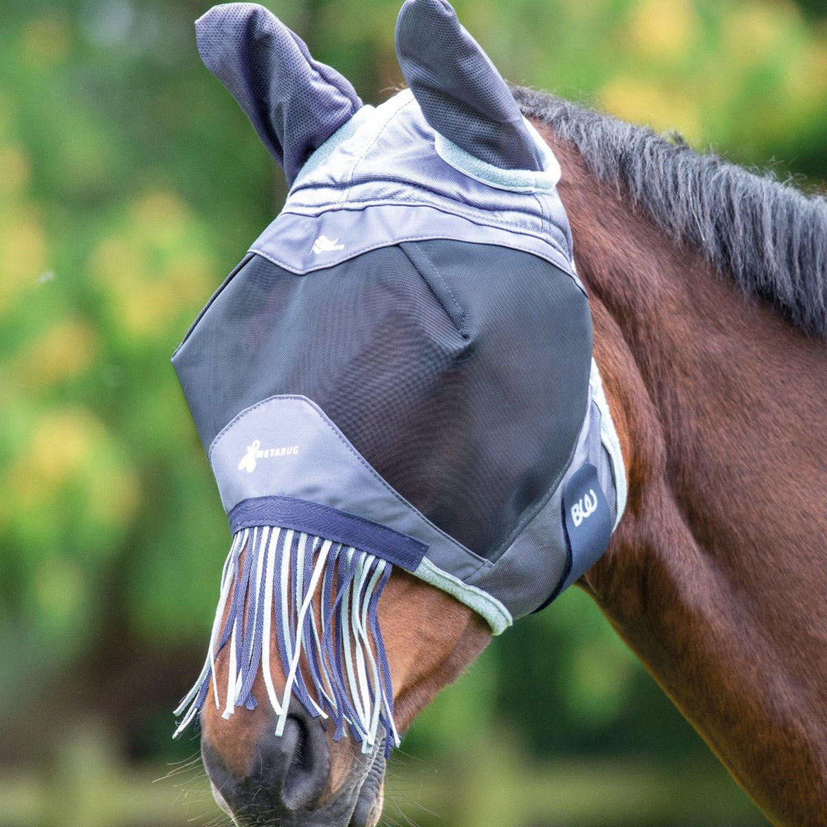 Metabug Flymask With Ears and A Fringe Navy