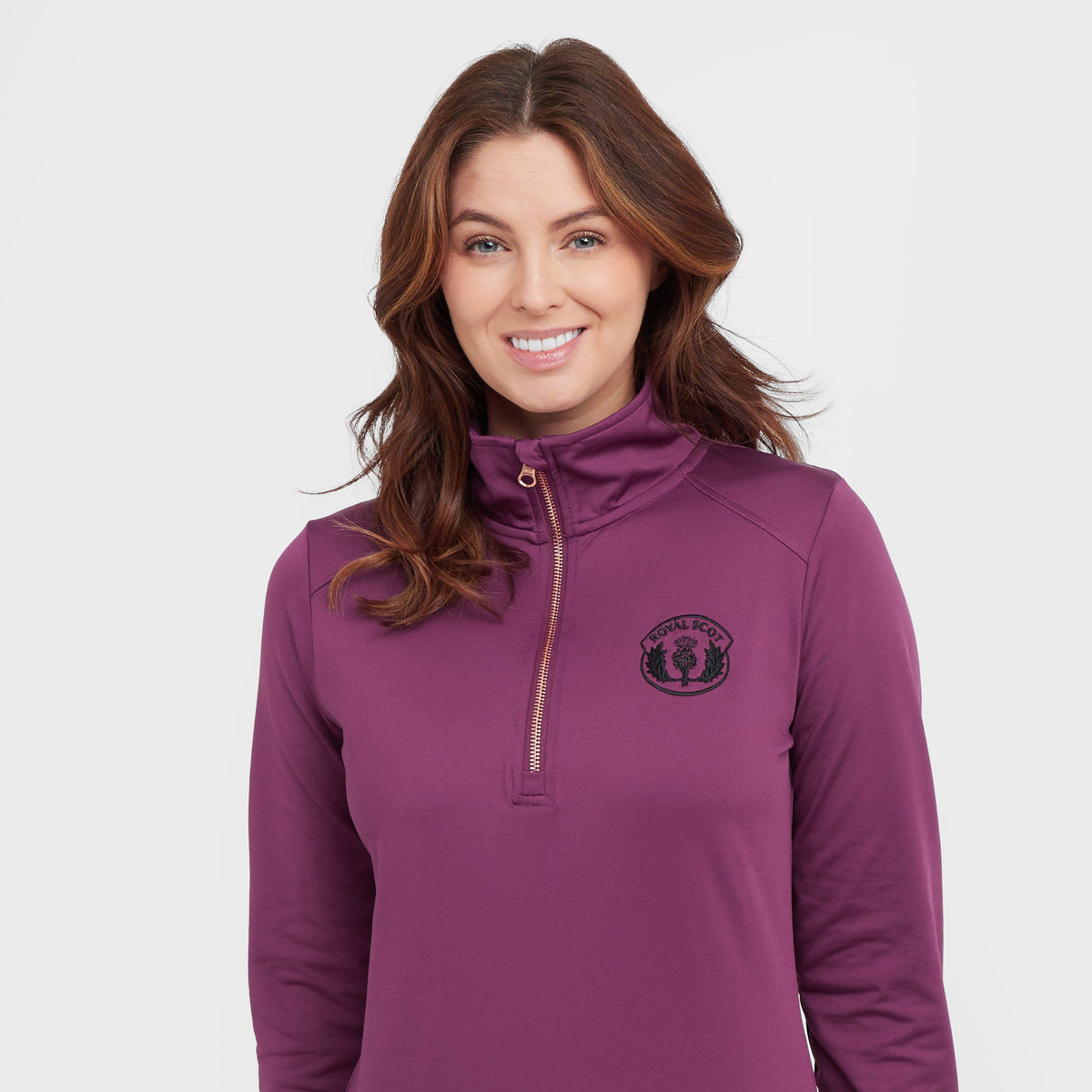 Womens Emily Half Zip Stretch Top Wine