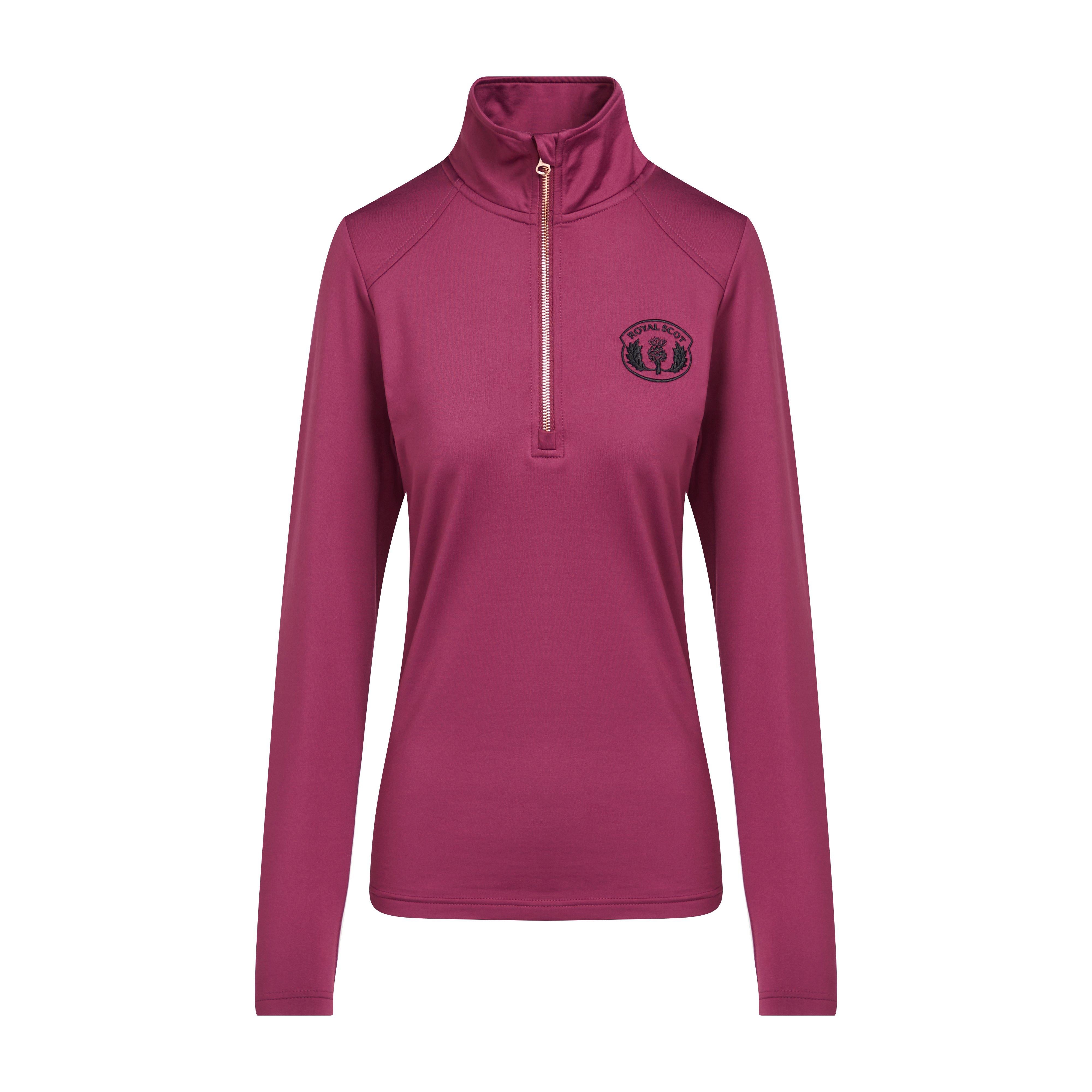 Womens Emily Half Zip Stretch Top Wine