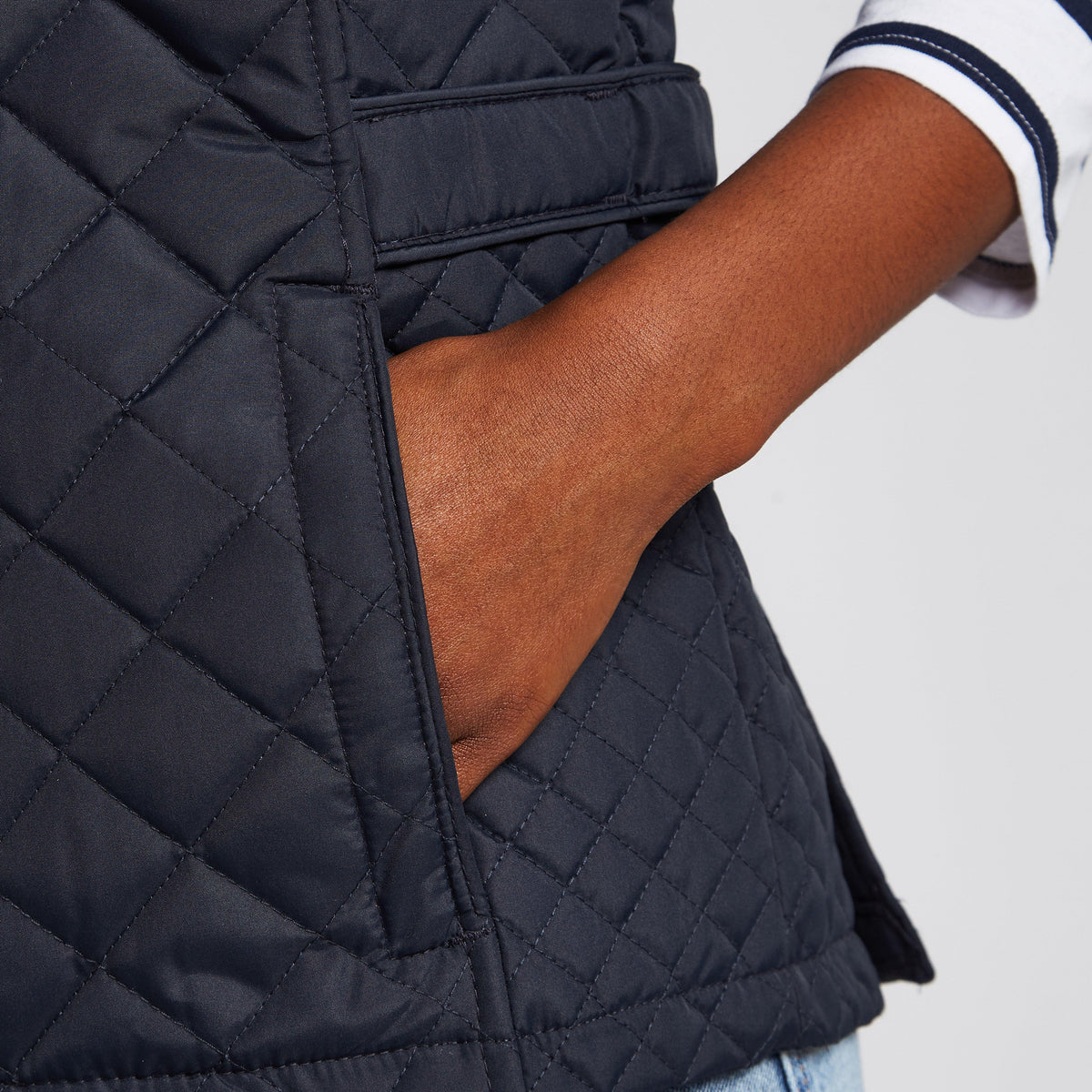 Womens Charleigh Quilted Bodywarmer Navy Tile
