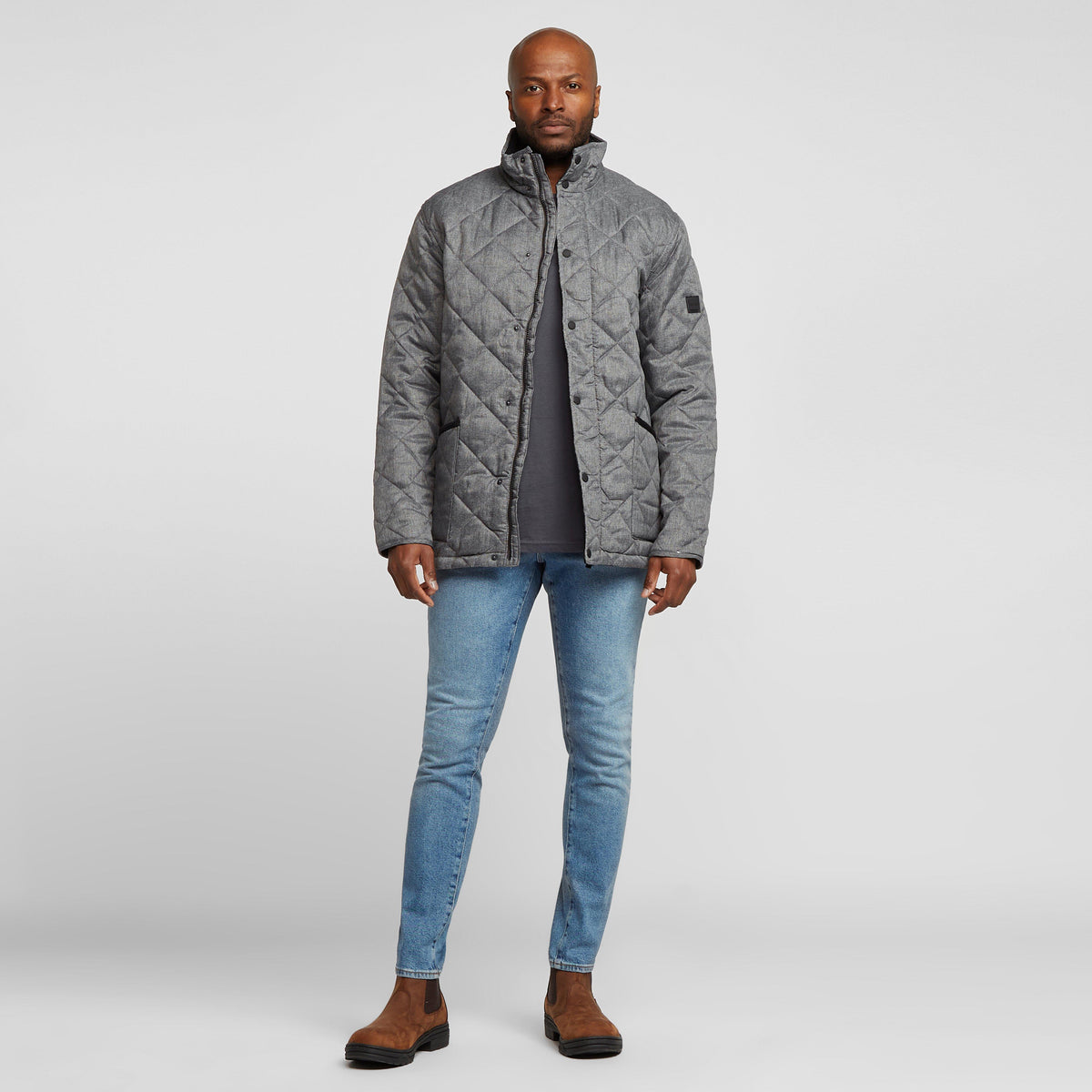 Mens Londyn Quilted Jacket Grey