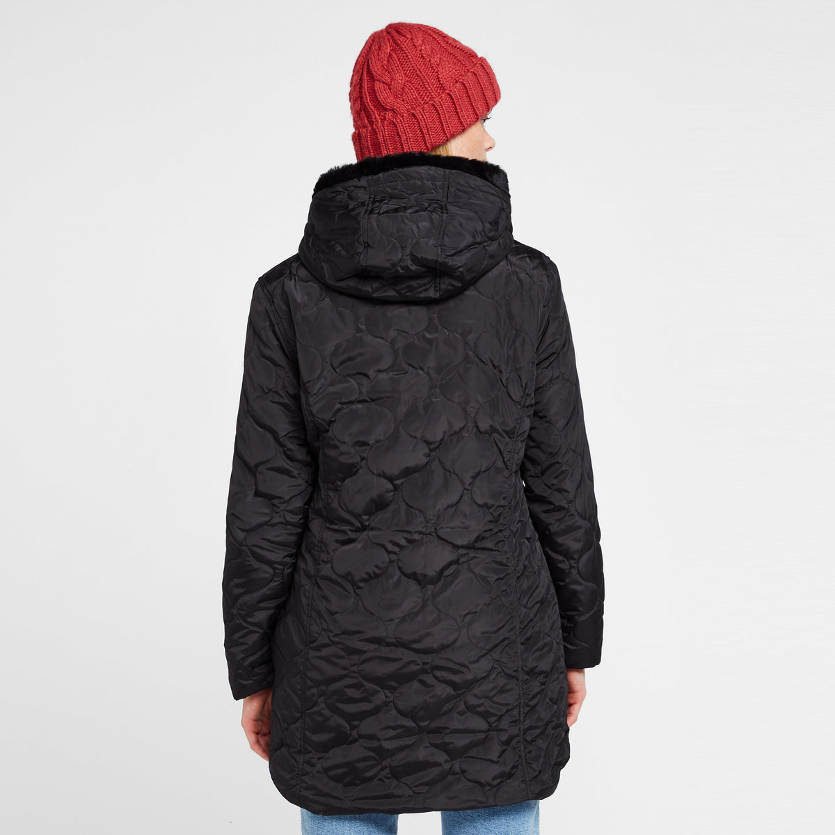 Womens Caileigh Reversible Parka Jacket Black
