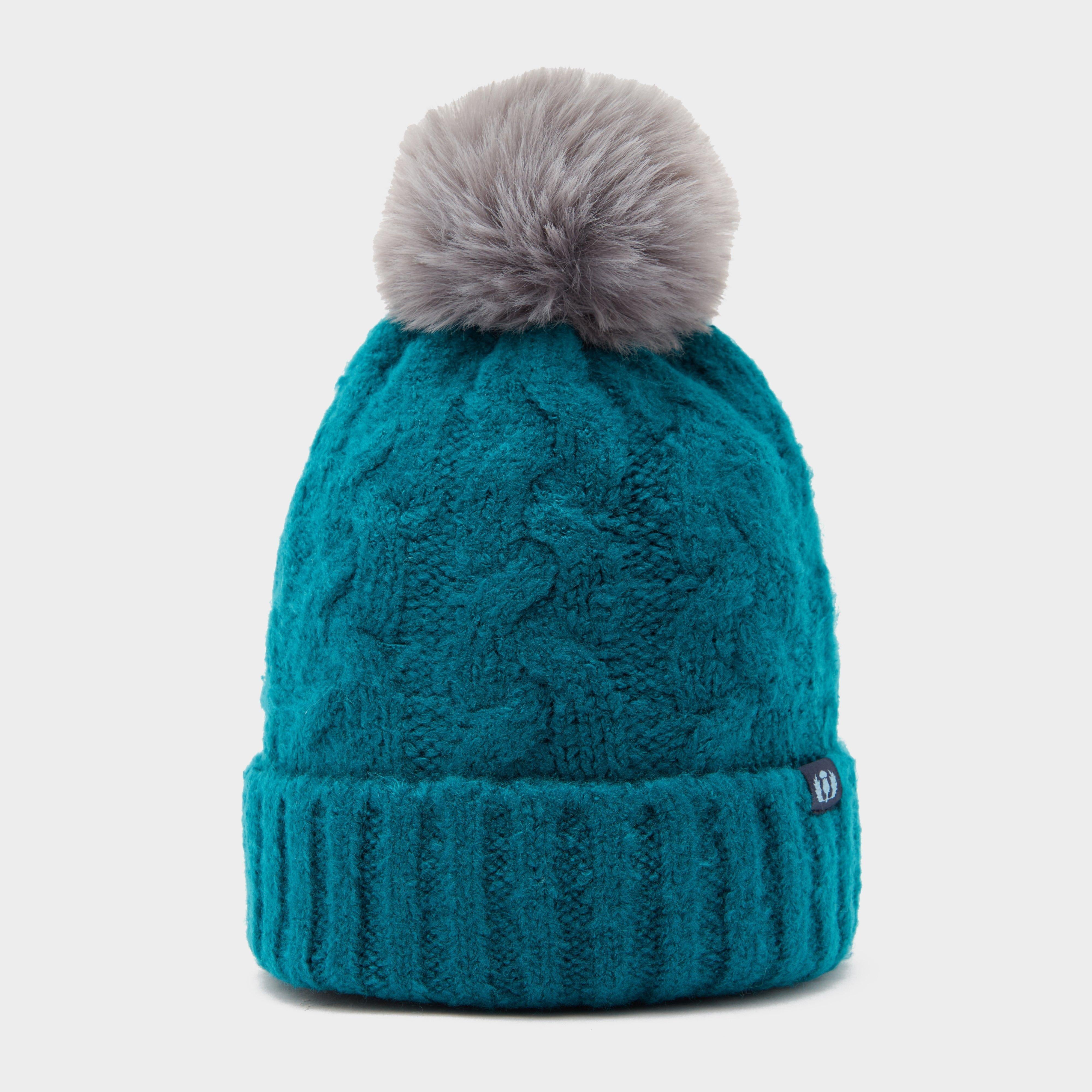 Adults Chunky Knit Bobble Hat Ocean Blue