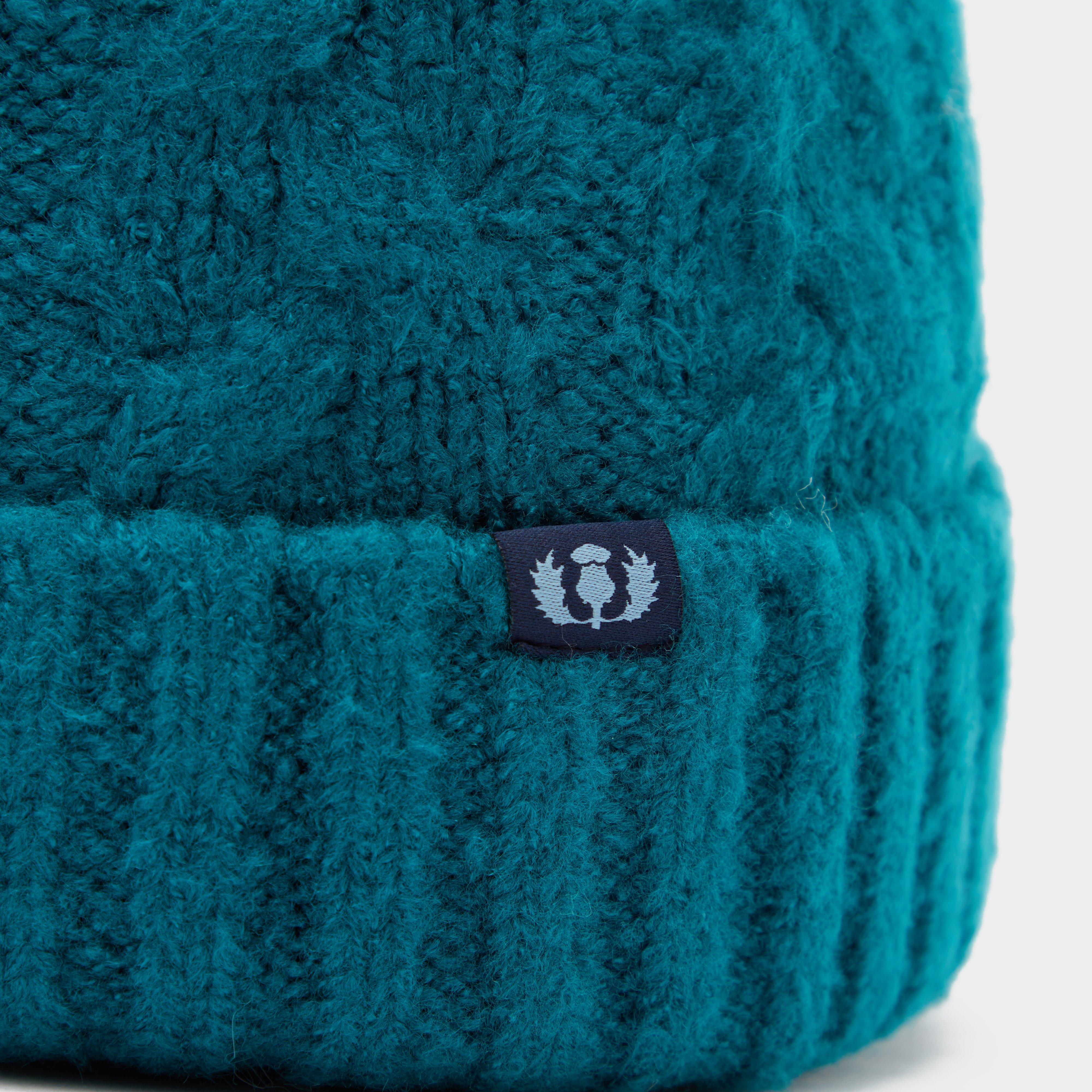 Adults Chunky Knit Bobble Hat Ocean Blue