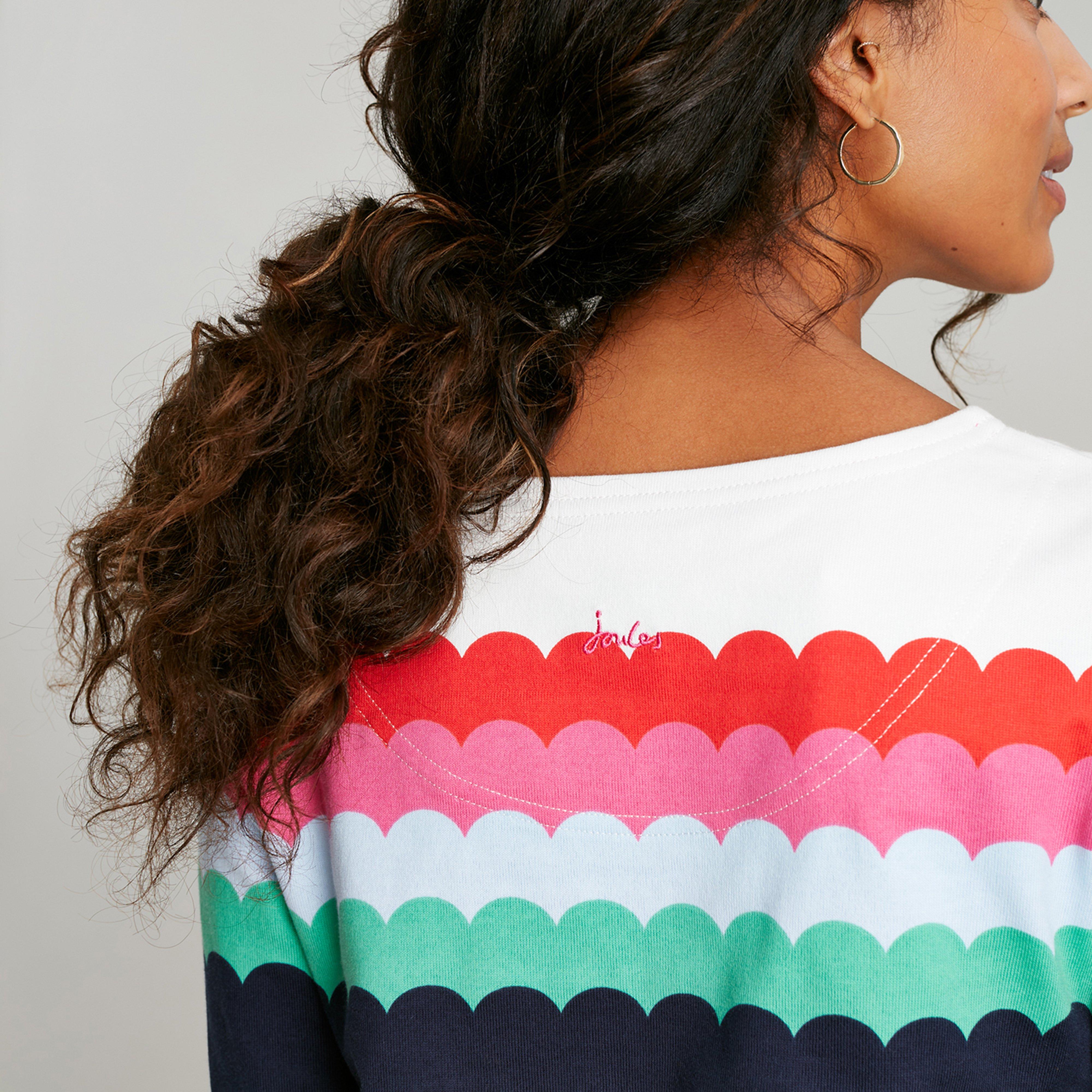 Womens Harbour Top Multi Scallop Stripe