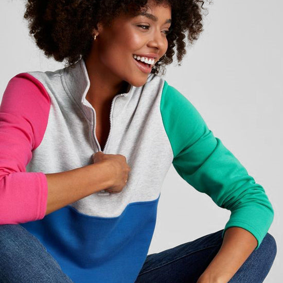 Womens Pip Half Zip Sweatshirt Grey Hotch Potch