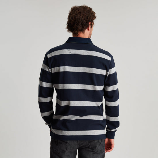 Mens Onside Sweater Grey Navy Stripe