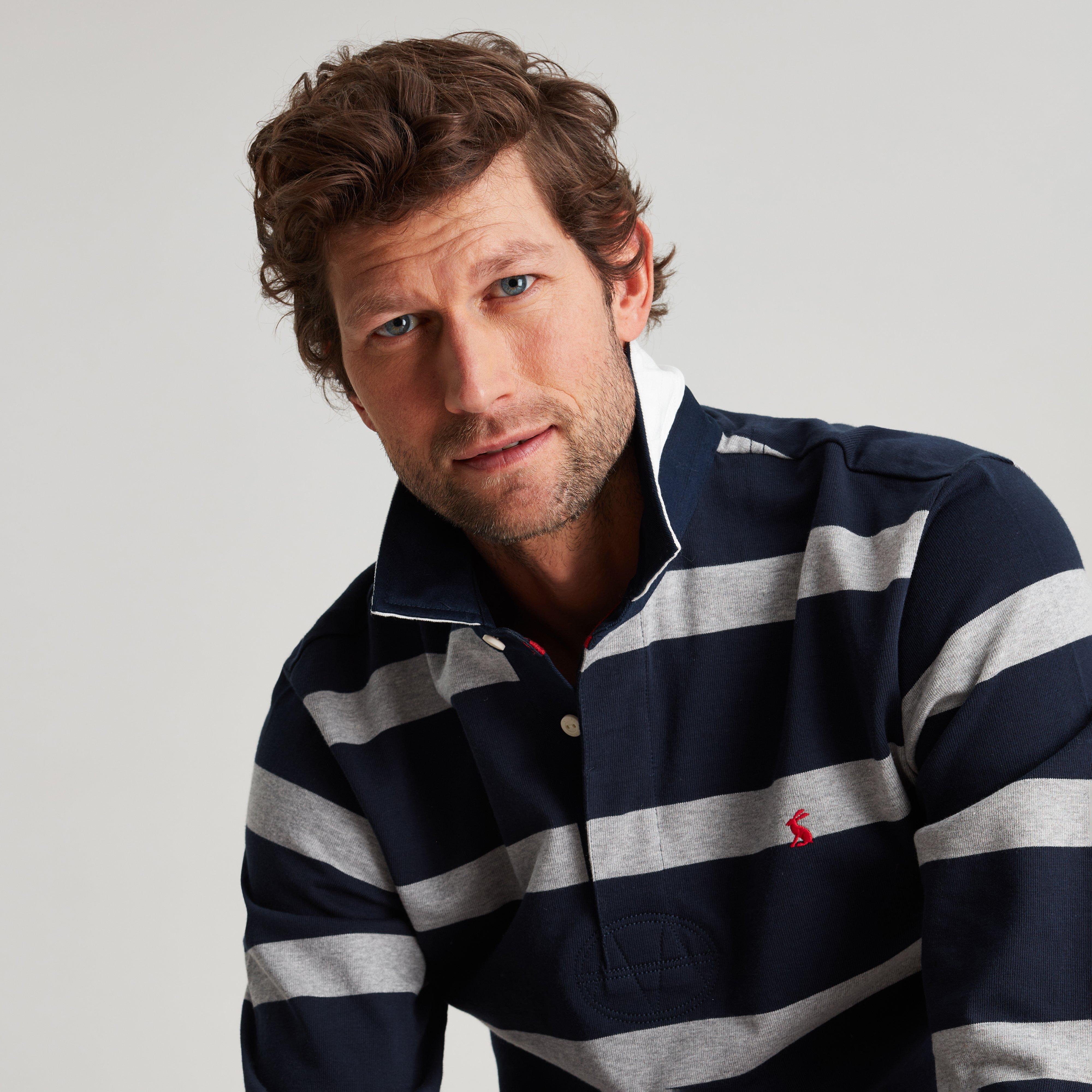 Mens Onside Sweater Grey Navy Stripe