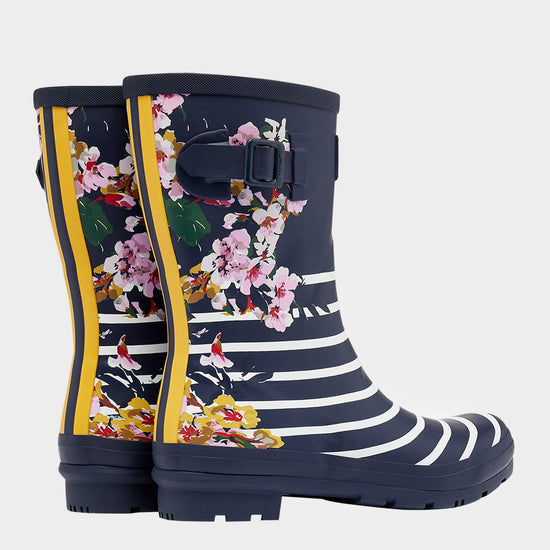 Womens Molly Welly Navy Floral Stripe