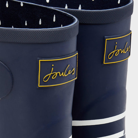 Womens Molly Welly Navy Floral Stripe