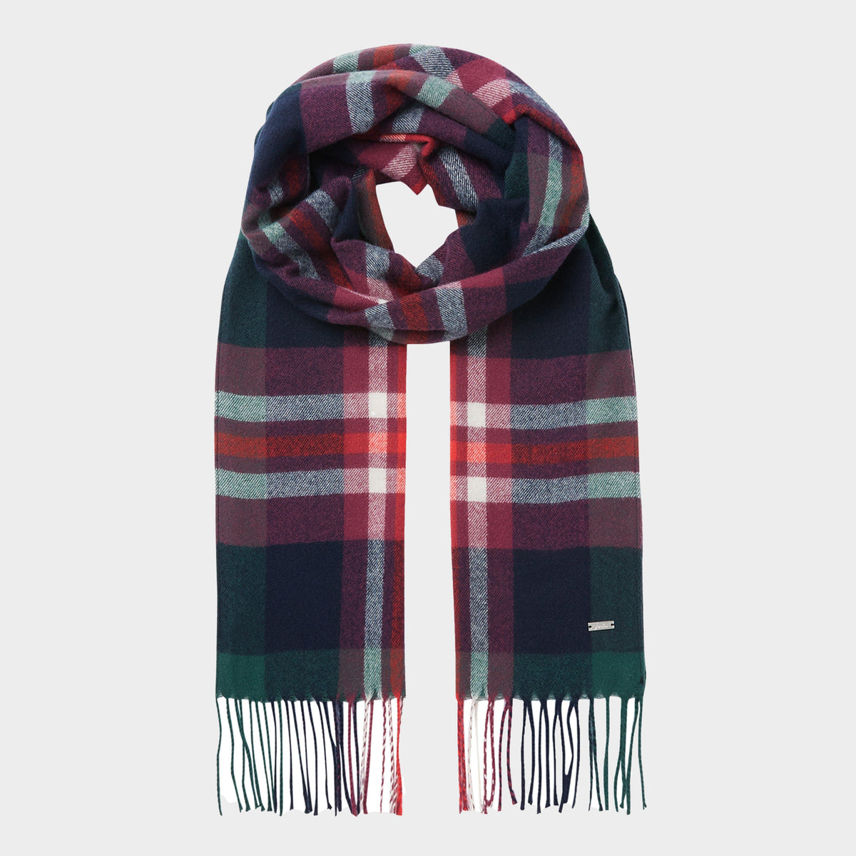 Womens Bracken Scarf Navy Pink Check