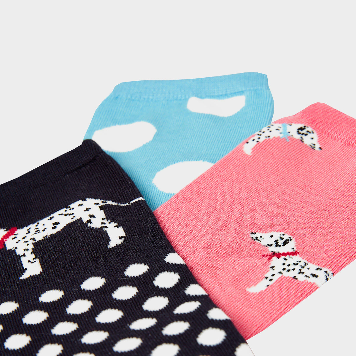 Womens Excellent Everyday Vero Socks 3 Pack Pink Dalmations