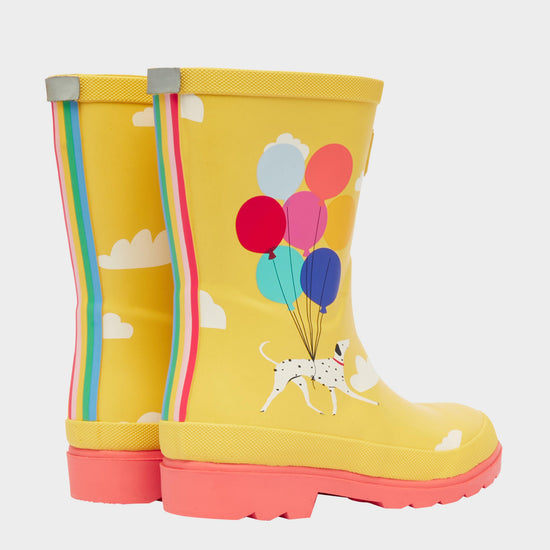 Kids' Welly Print Wellies Yellow Sky