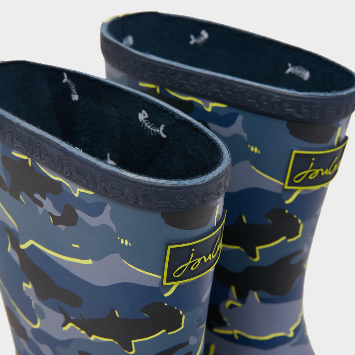 Kids Roll Up Wellies Camo Shark