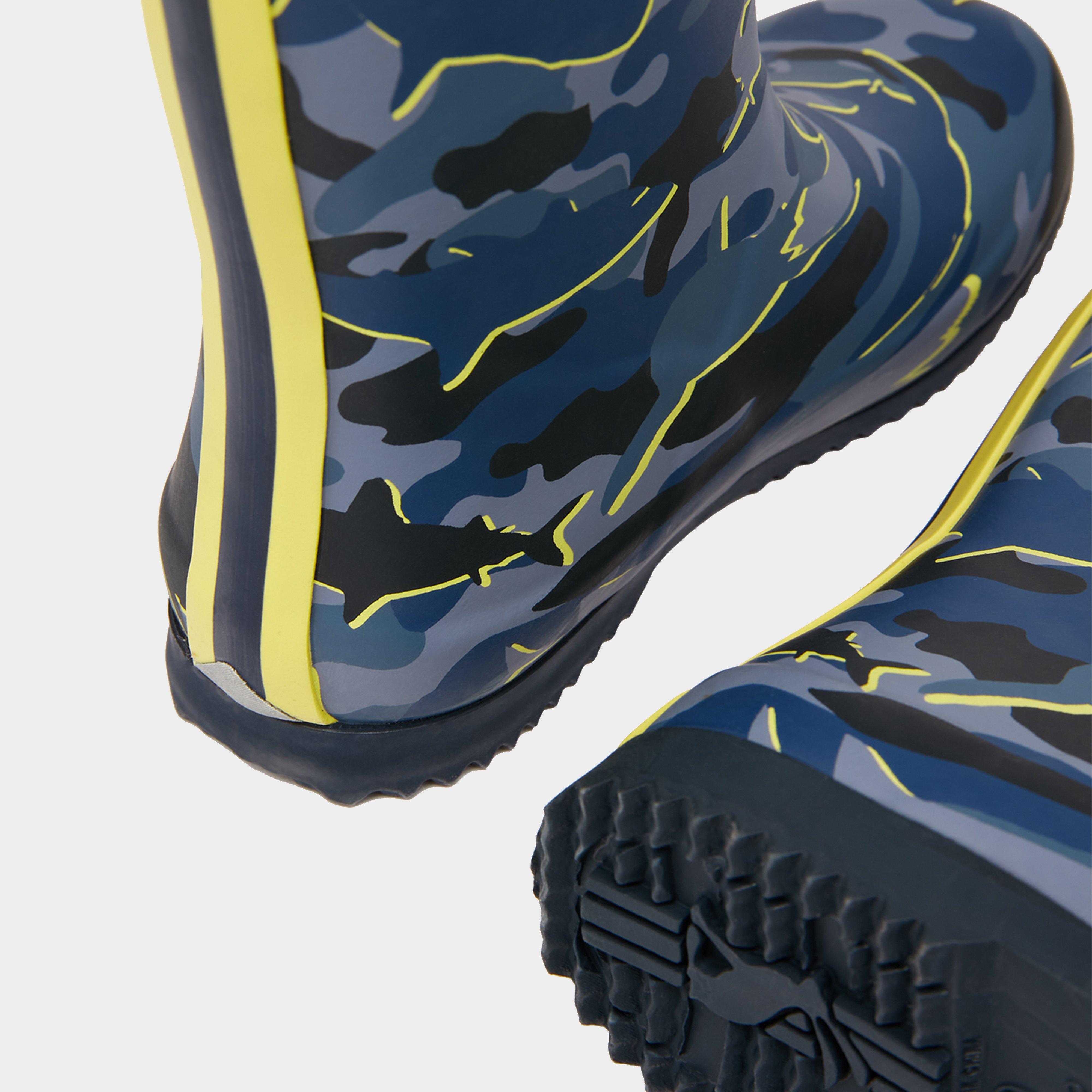 Kids Roll Up Wellies Camo Shark