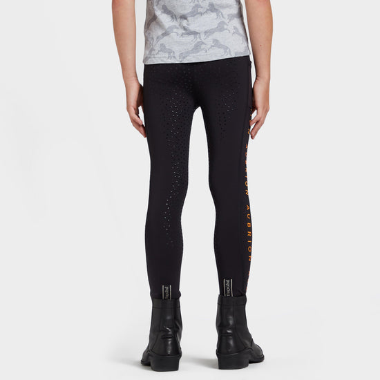 Kids Brook Logo Riding Tights Jet Black