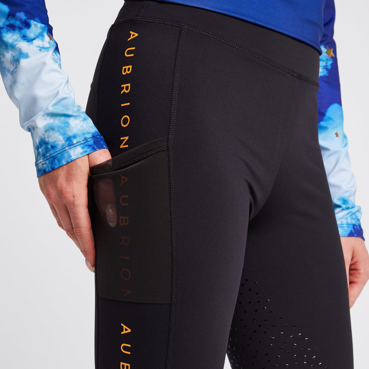 Womens Brook Logo Riding Tights Black