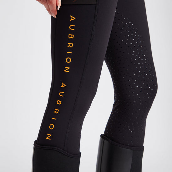 Womens Brook Logo Riding Tights Black