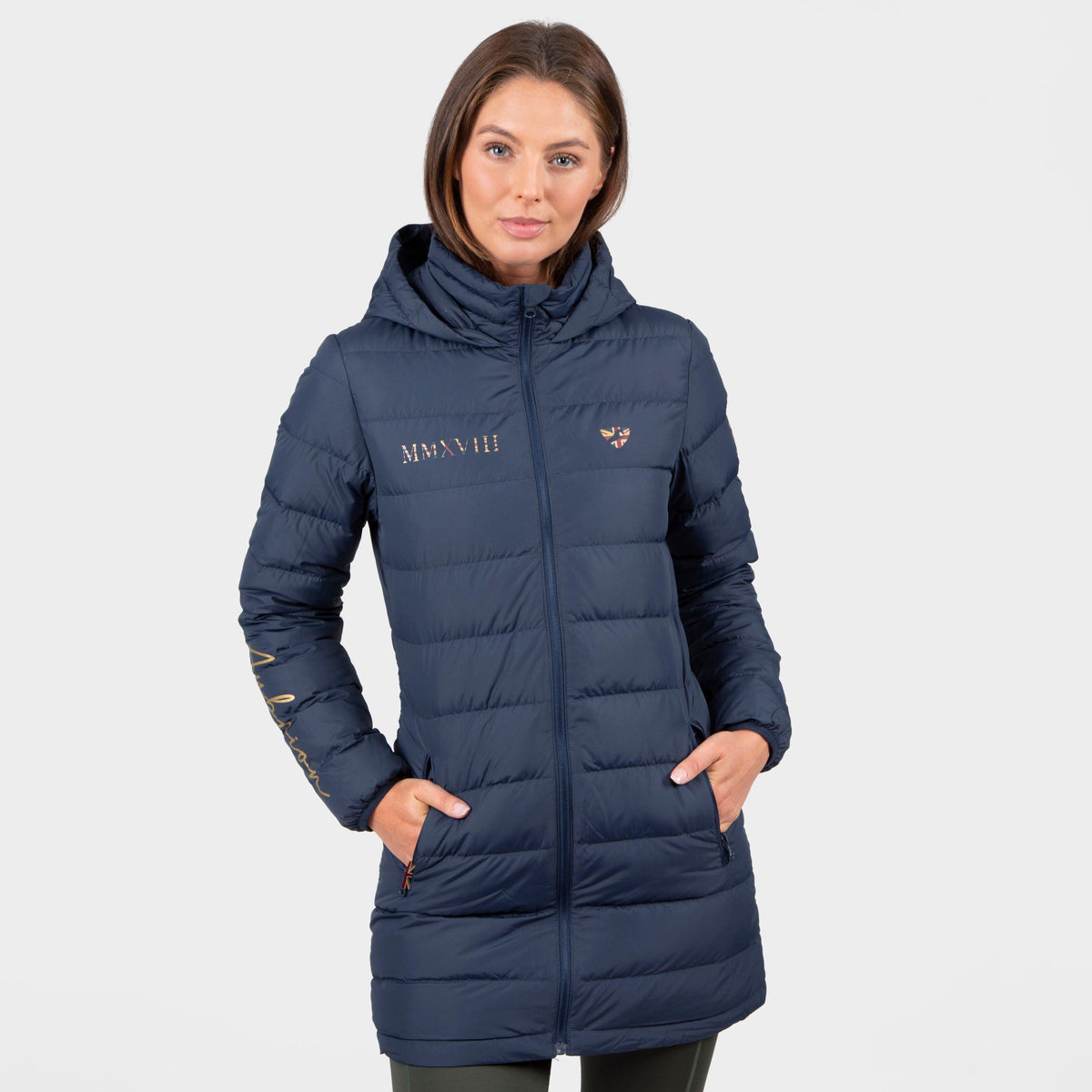 Womens Team Padded Coat Navy
