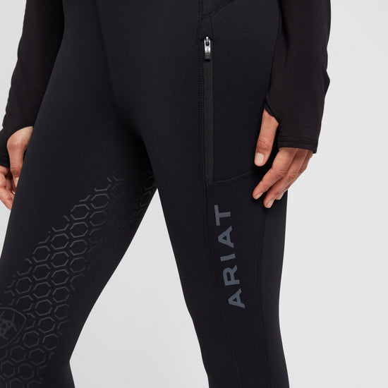 Womens Venture Thermal Half Grip Riding Tights Black