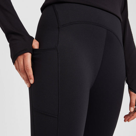 Womens Venture Thermal Half Grip Riding Tights Black