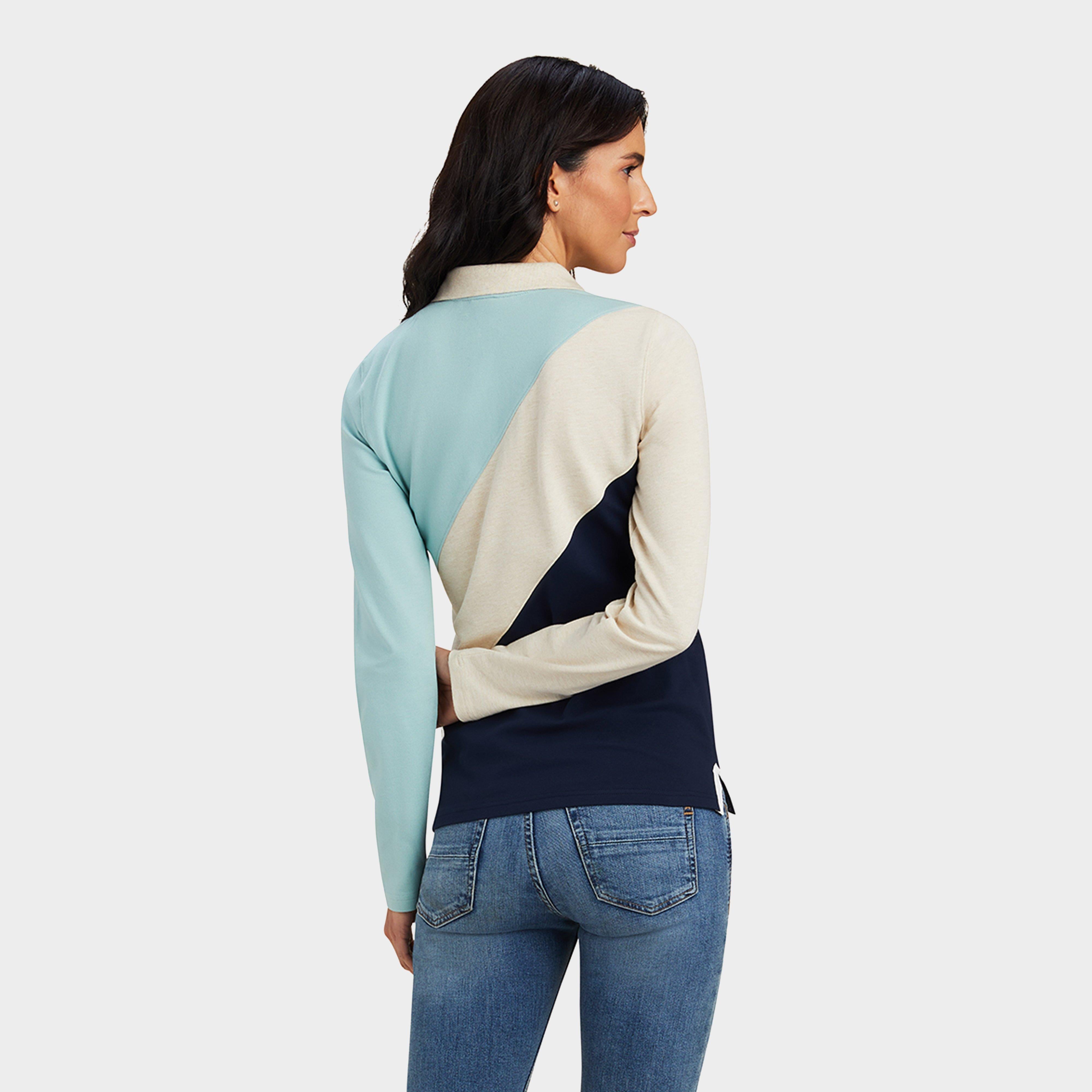 Womens Taryn Polo Blue Surf/Oatmeal/Navy