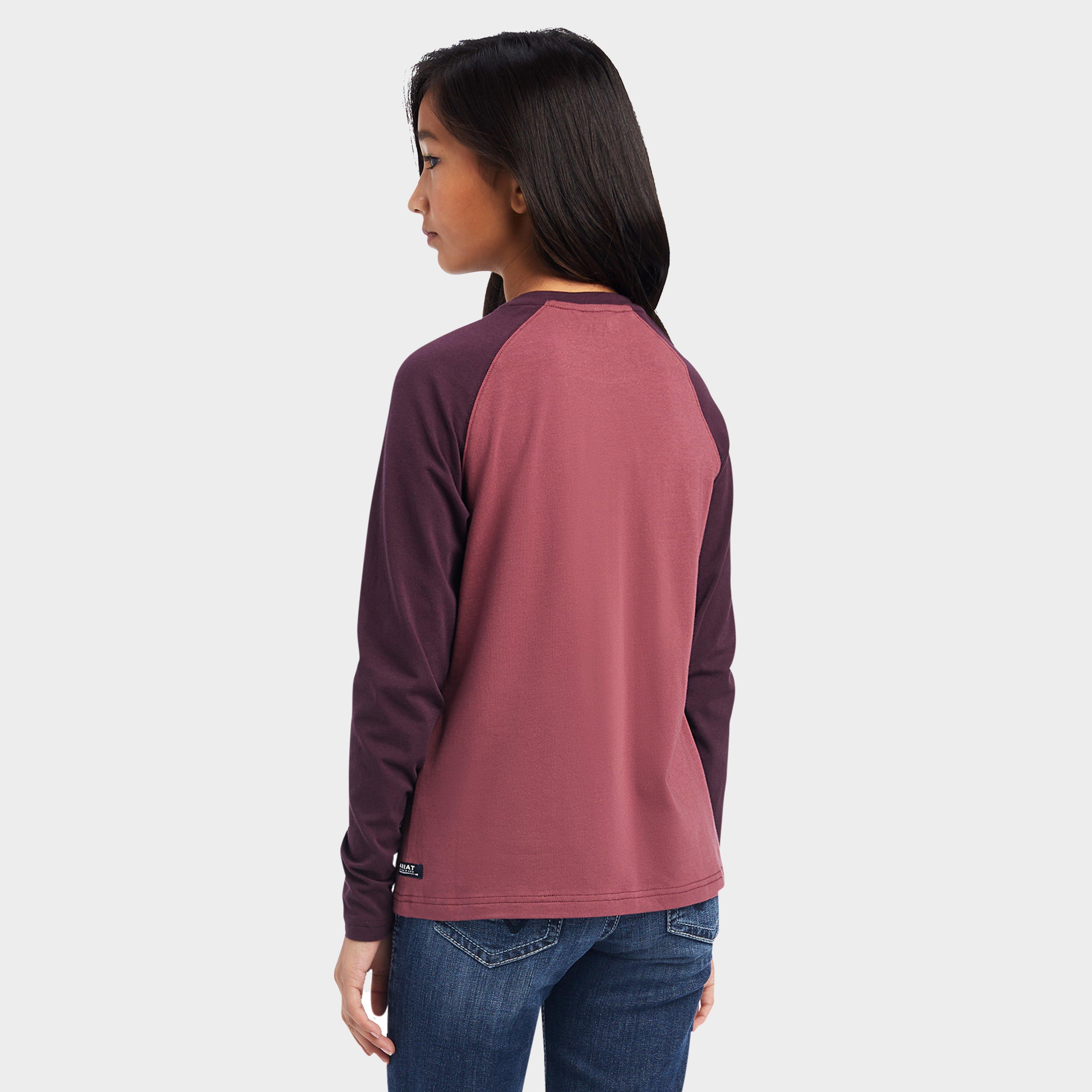 Kids Varsity Long Sleeved T-Shirt Mulberry/Nostalgia Rose