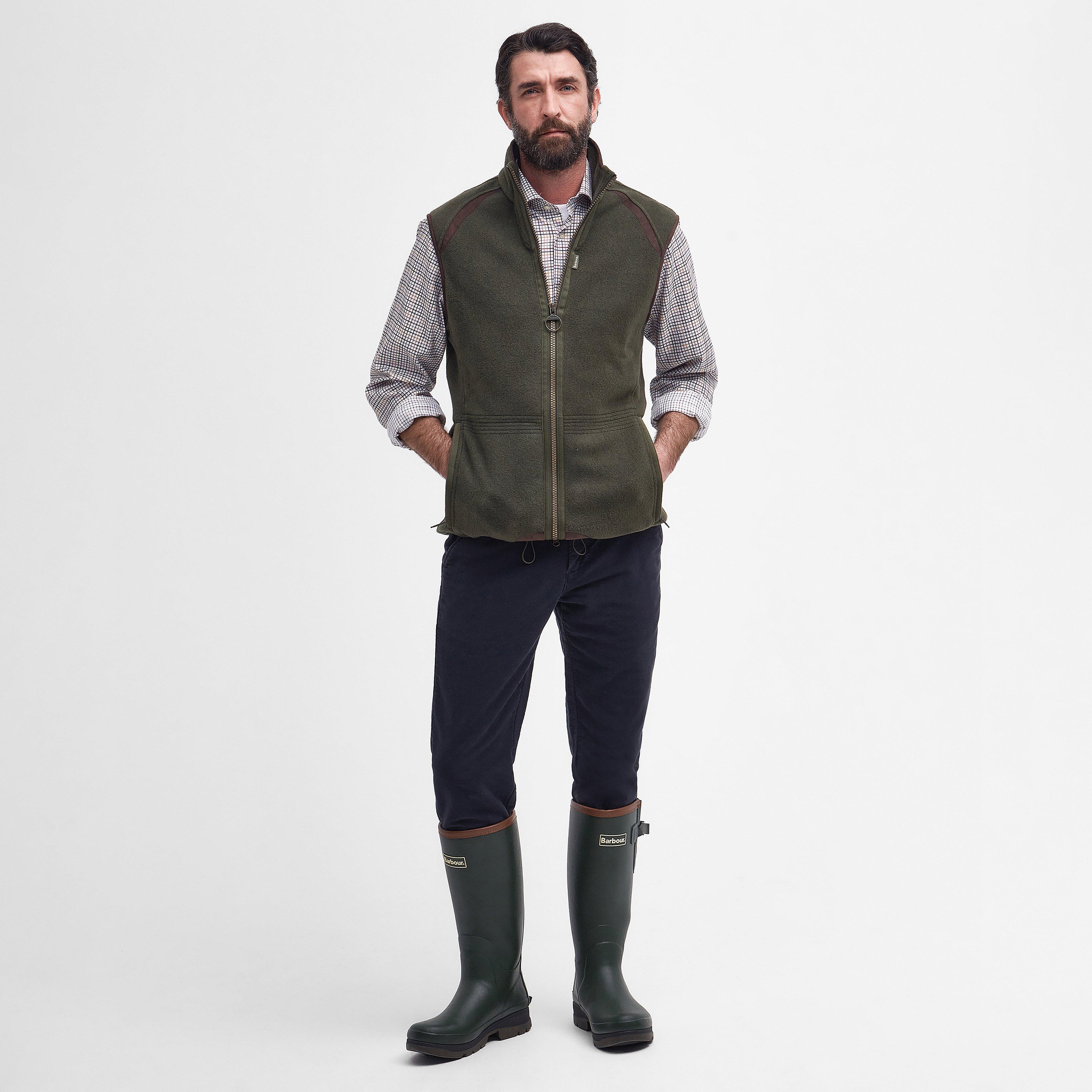 Mens Langdale Fleece Gilet Olive
