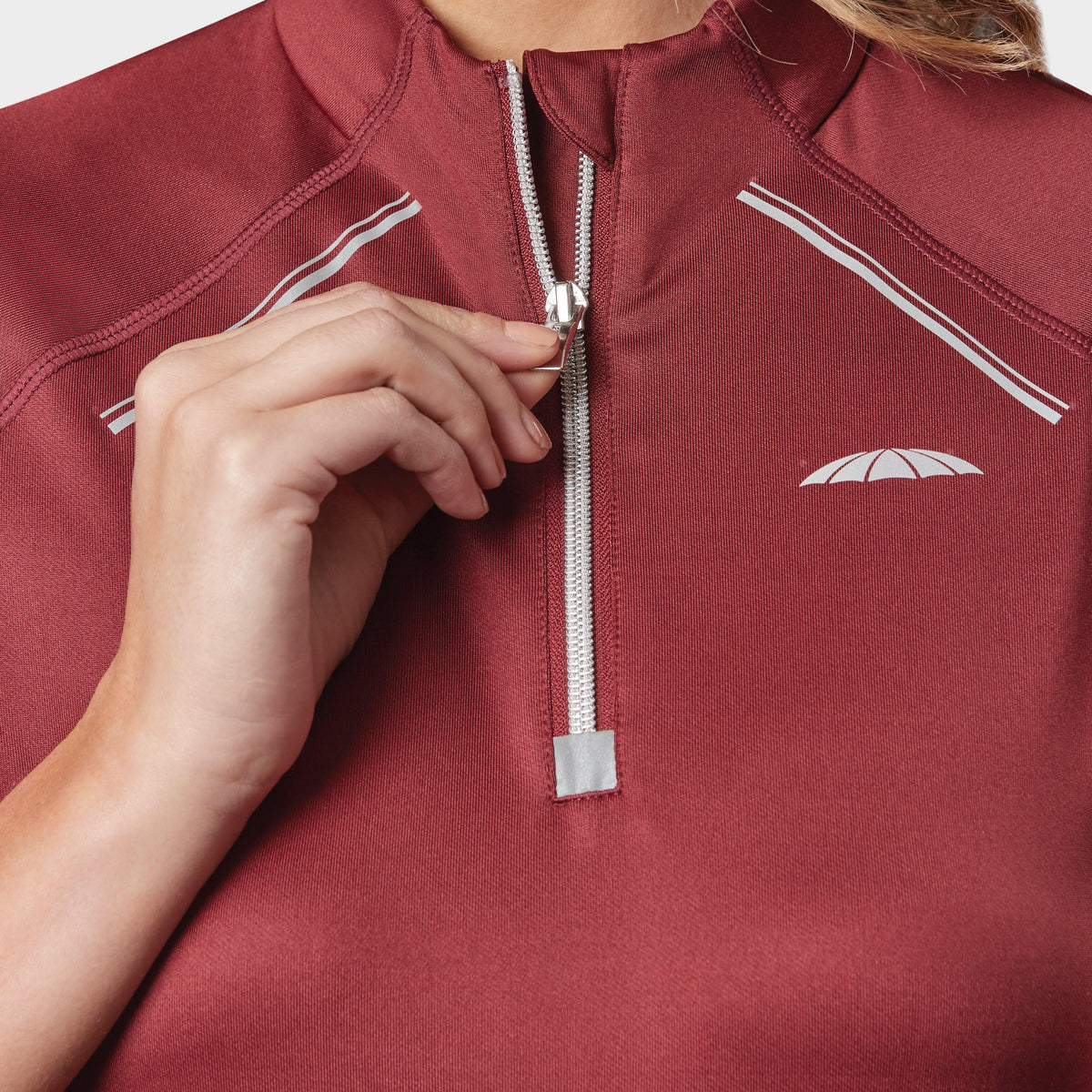 Womens Victoria Premium Short Sleeve Top Maroon