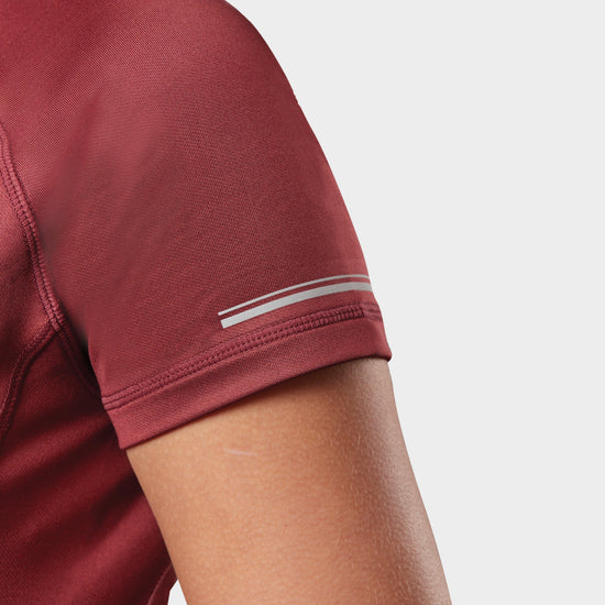 Womens Victoria Premium Short Sleeve Top Maroon