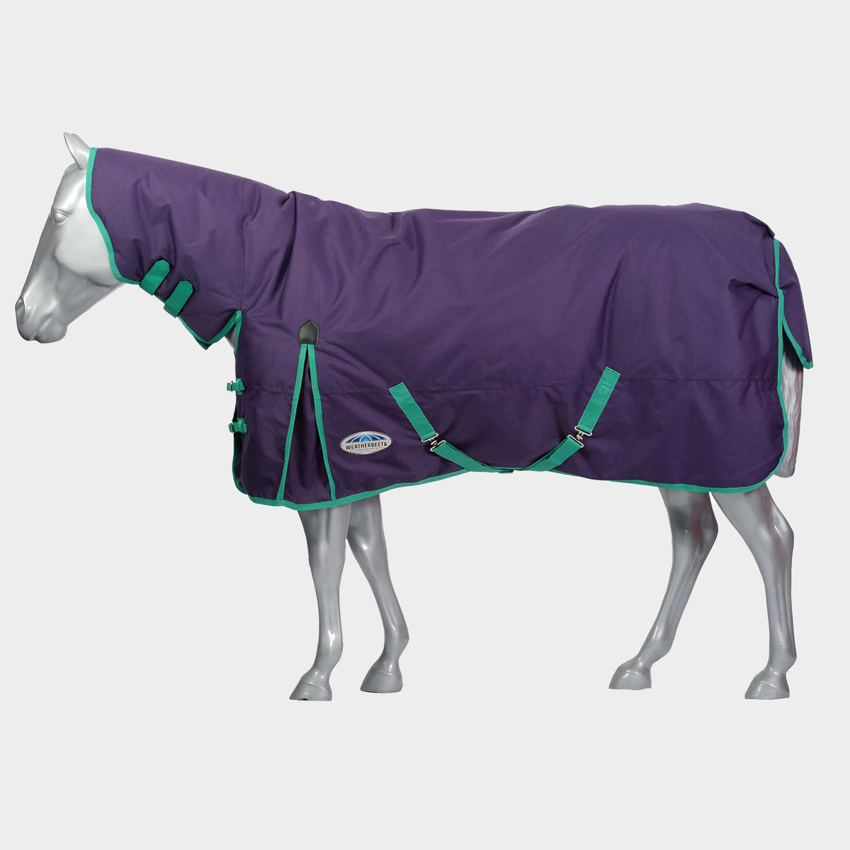 ComFiTec Essential 360g Heavy Weight Combo Neck Turnout Rug Bright Purple/Green