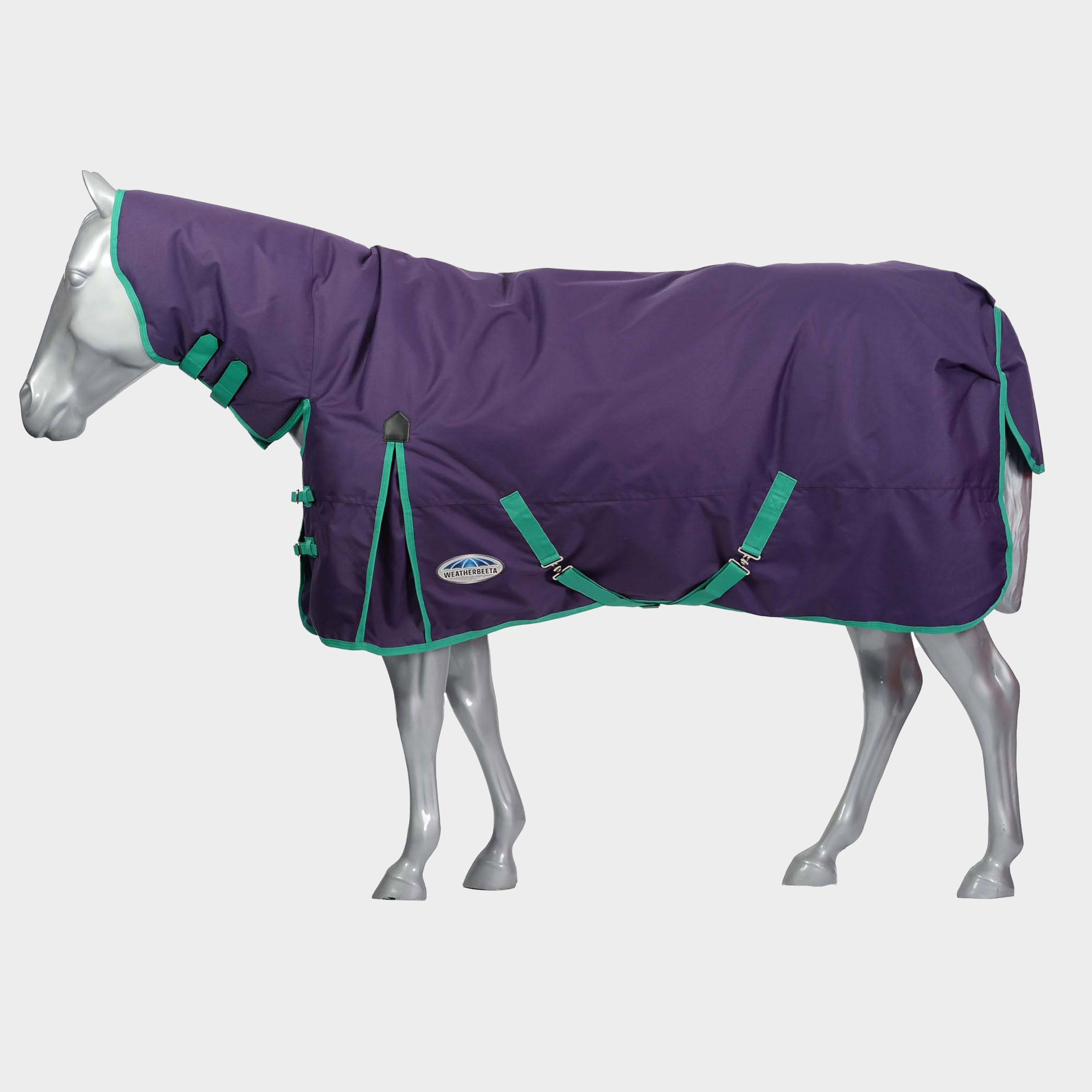 ComFiTec Essential 360g Heavy Weight Combo Neck Turnout Rug Bright Purple/Green