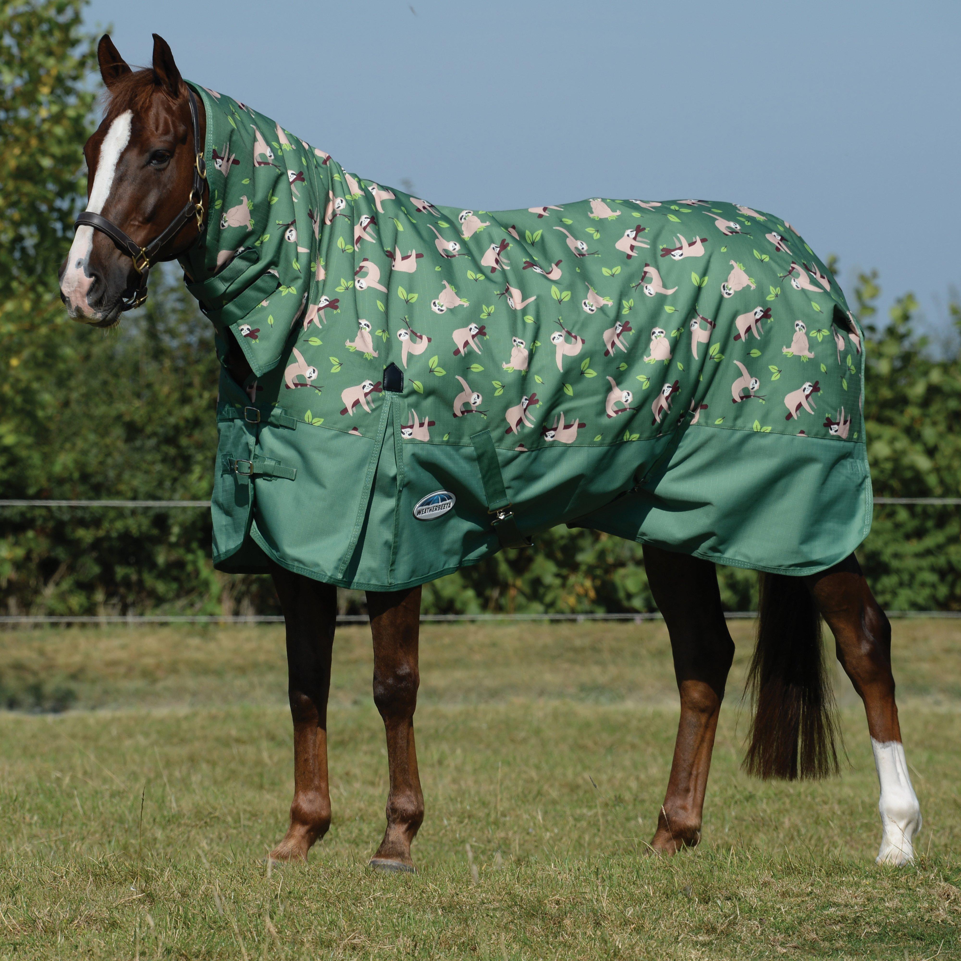 ComFiTec Essential 220g Medium Weight Combo Neck Turnout Rug Sloths