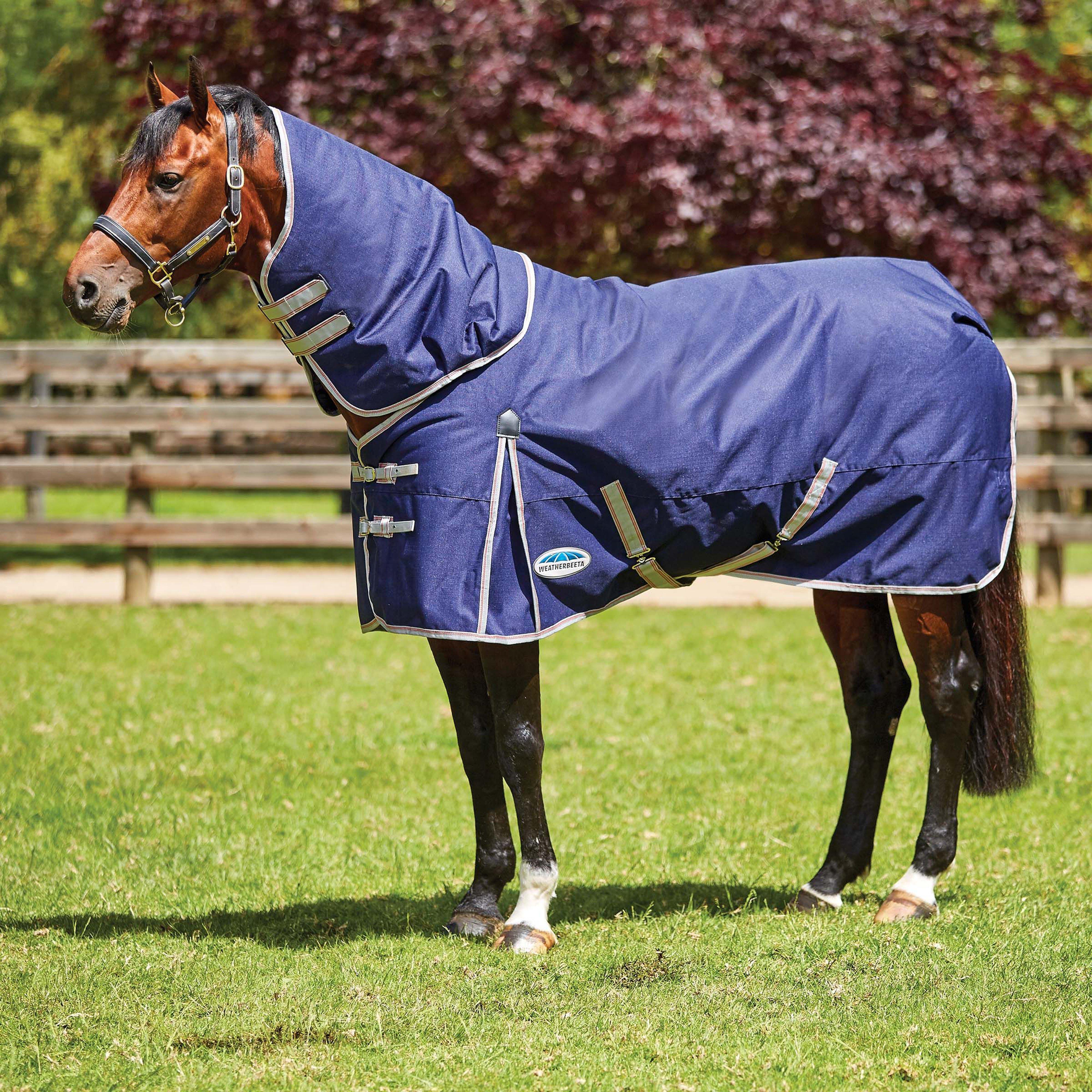 ComFiTec Essential Detach-A-Neck Lite Plus 50g Turnout Rug Blue