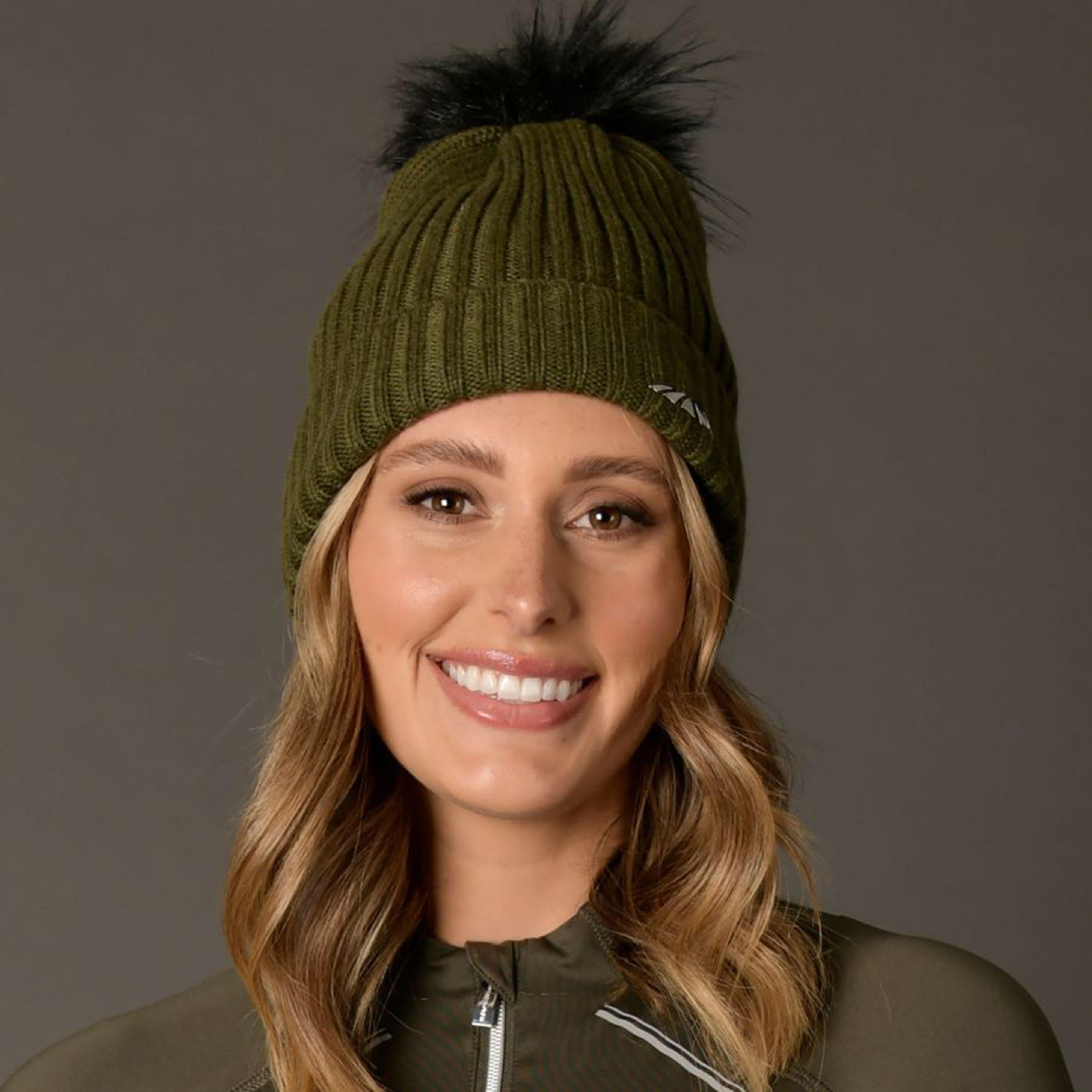 Womens Knit Beanie Olive