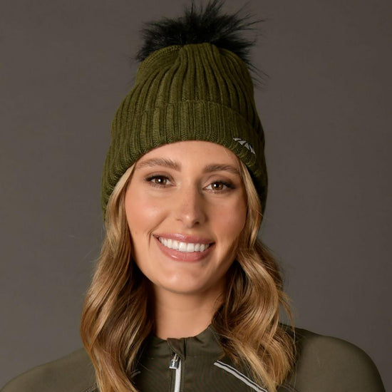 Womens Knit Beanie Olive