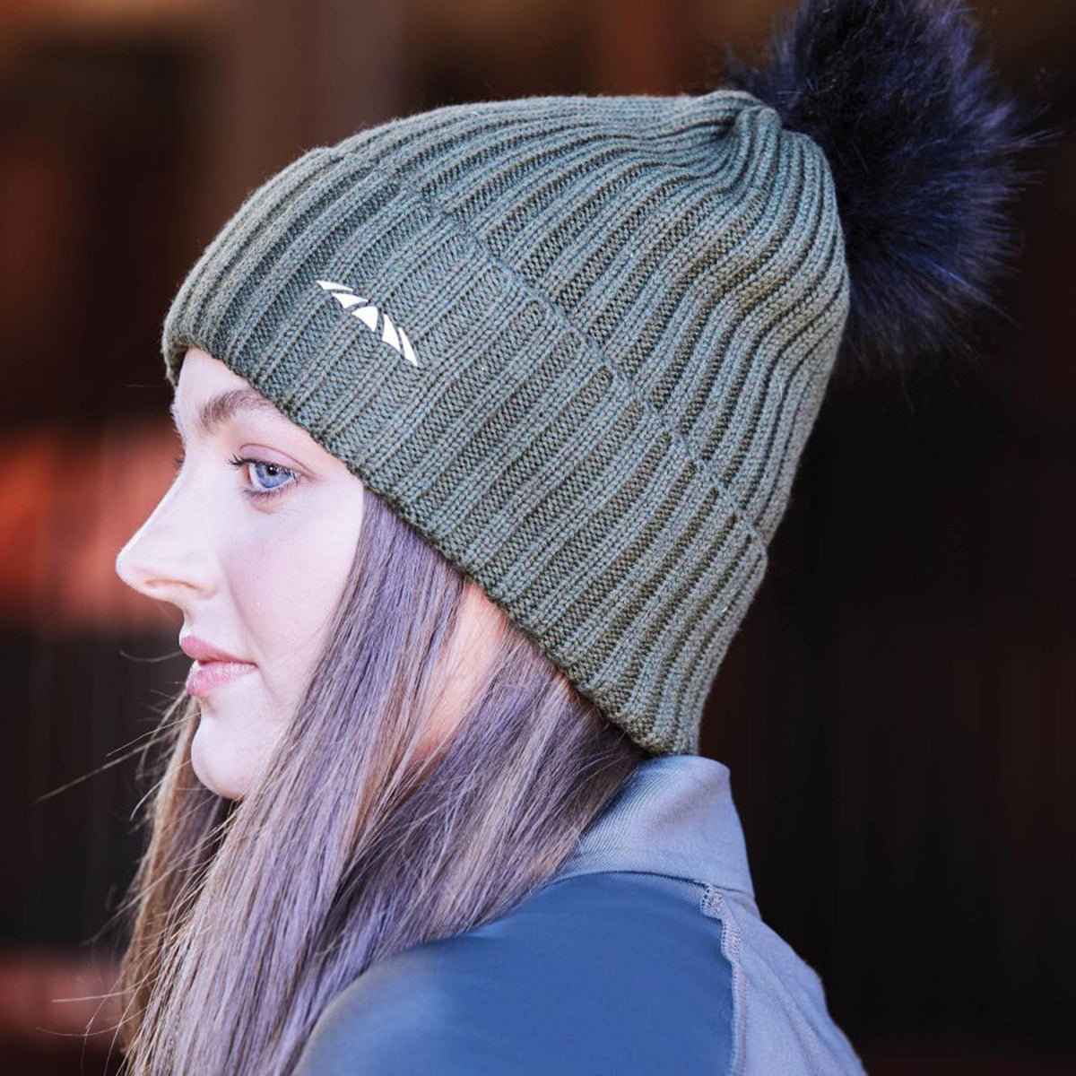 Womens Knit Beanie Olive