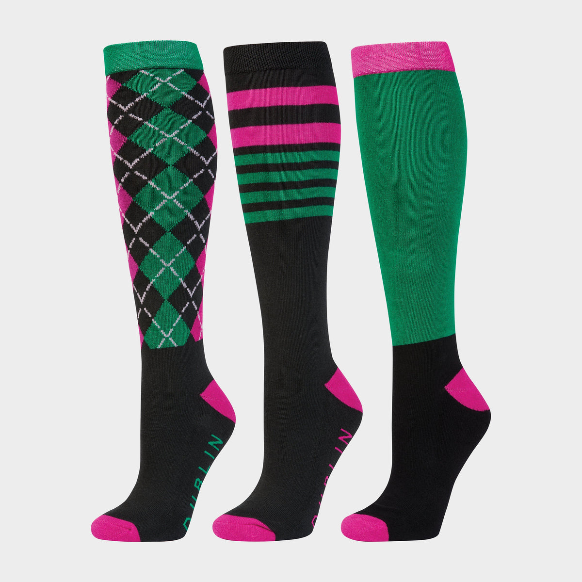 Womens 3 Pack Socks Emerald Argyle