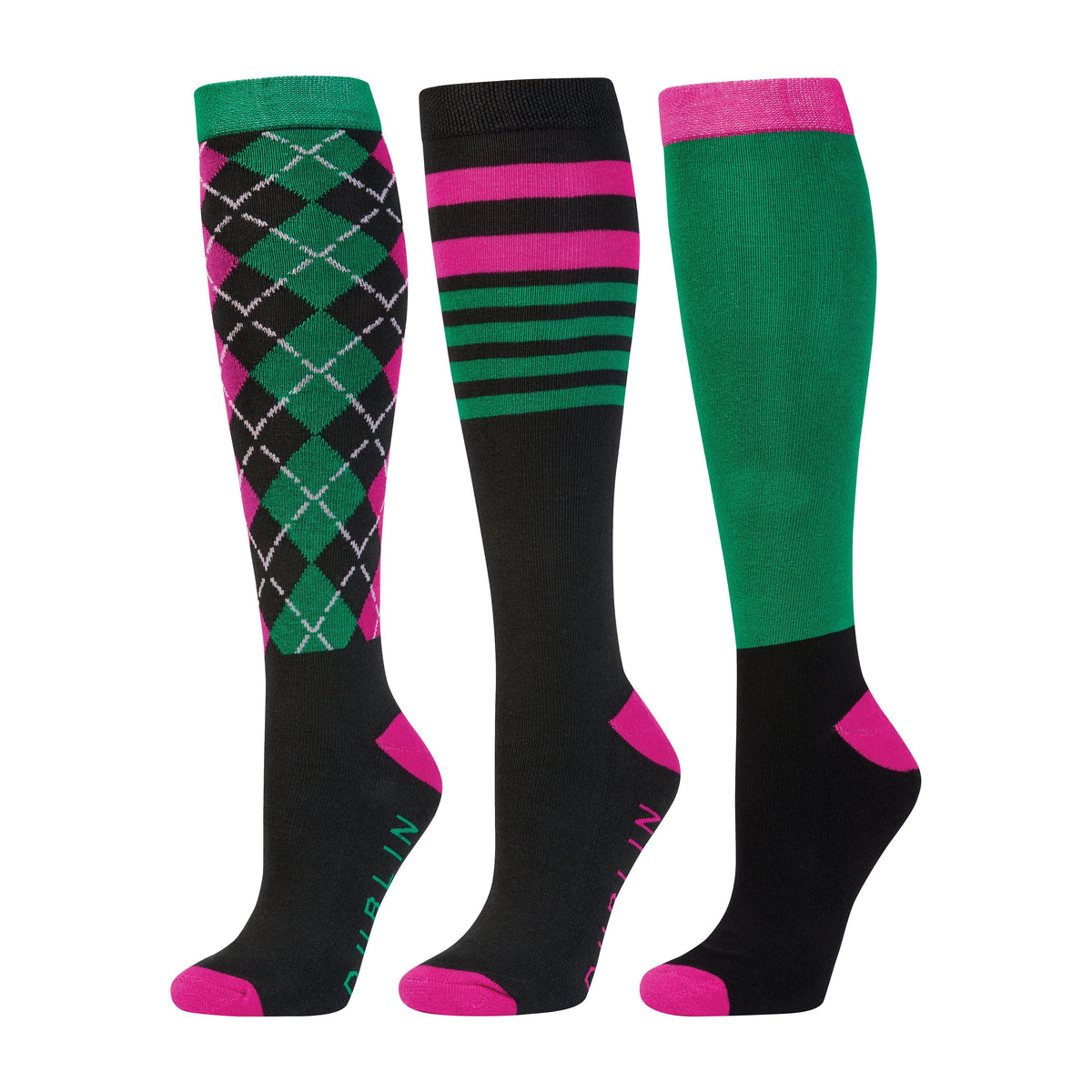 Womens 3 Pack Socks Emerald Argyle