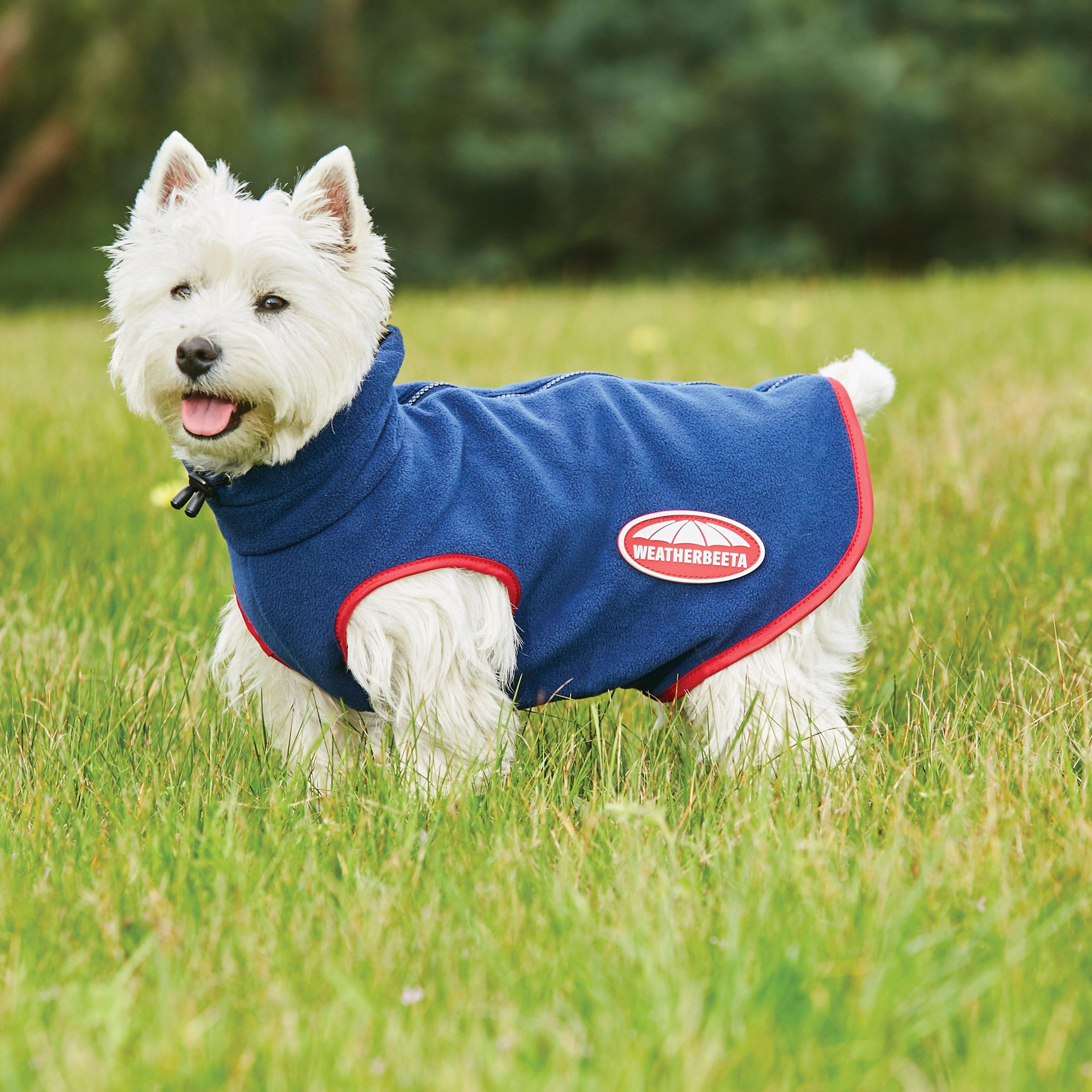 ComFiTec Fleece Zip Dog Coat Navy/Red