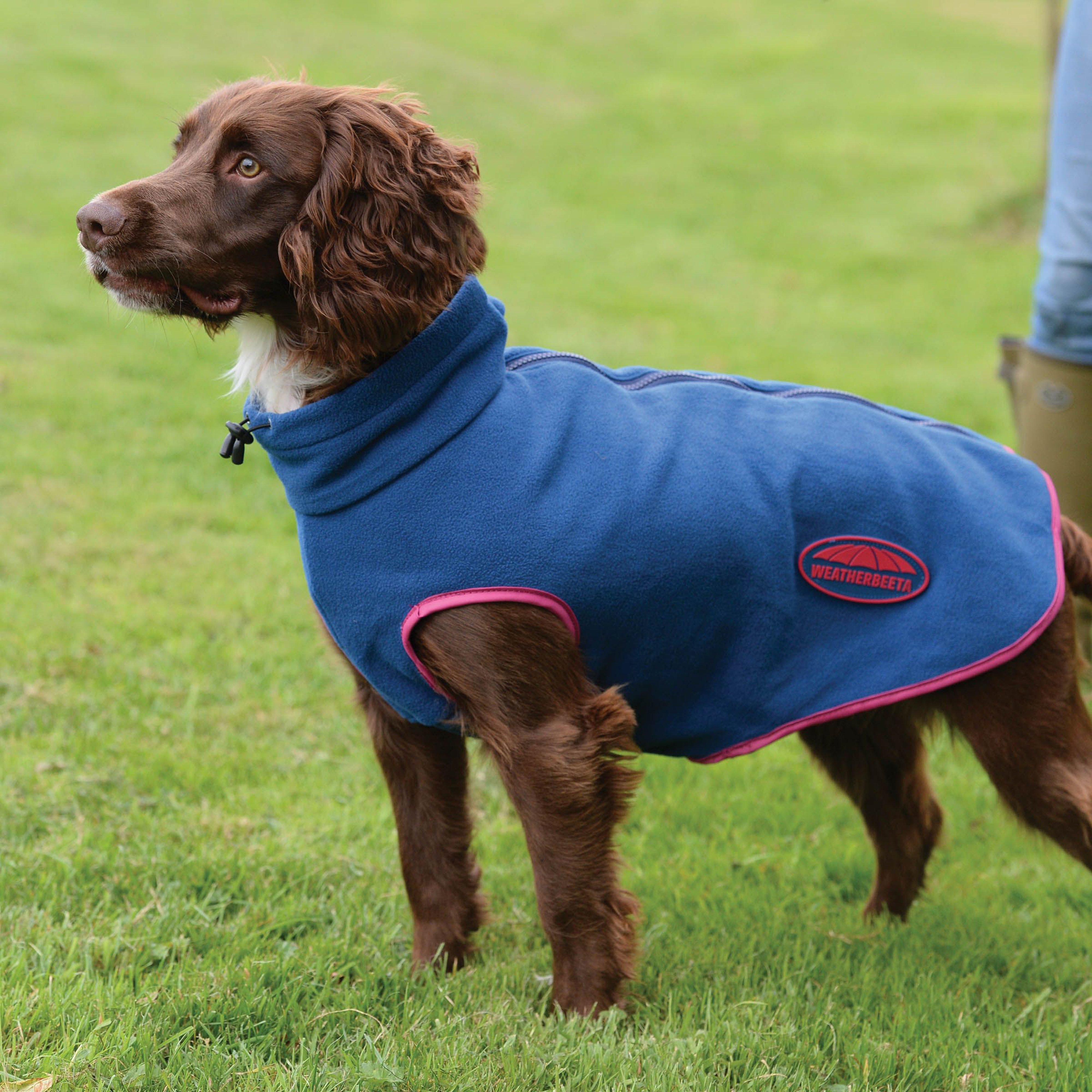 ComFiTec Fleece Zip Dog Coat Navy/Red
