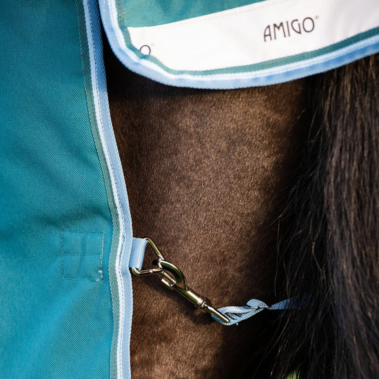 Amigo® Bravo 12 Plus 400g Heavyweight Detach-A-Neck Turnout Rug Teal