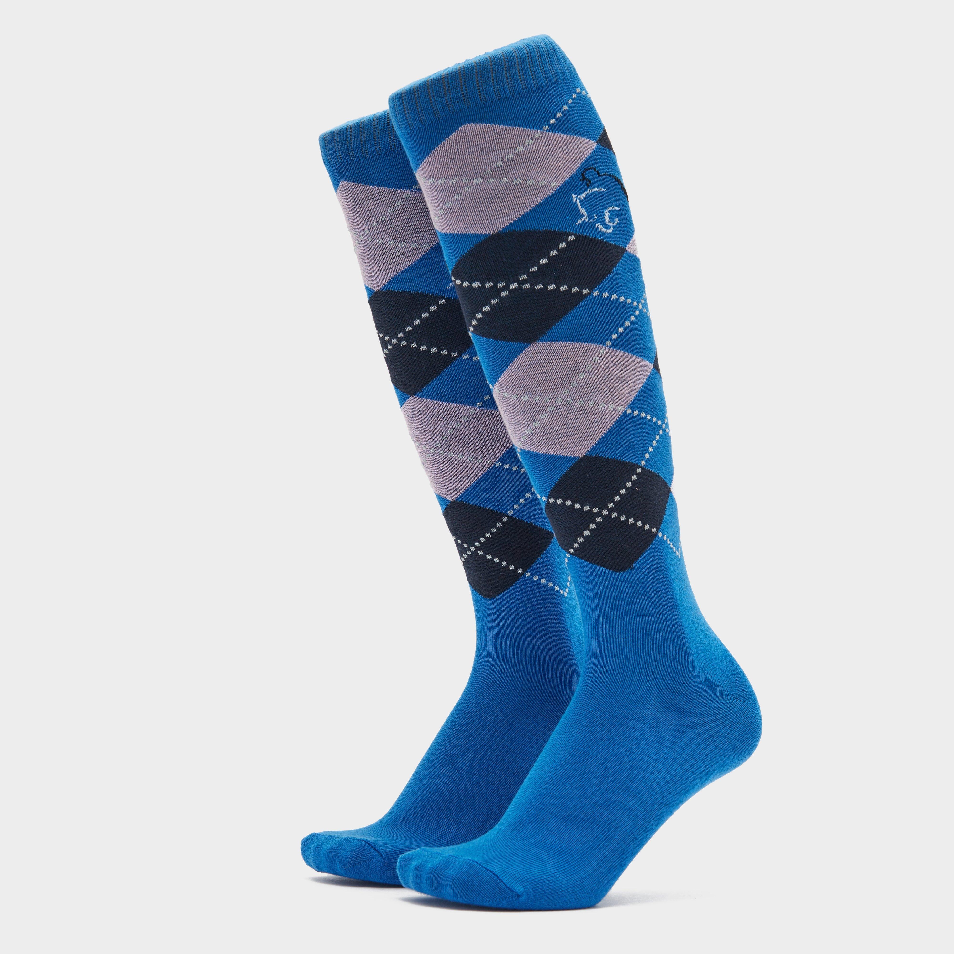Kids Argyle Cotton Socks Blue